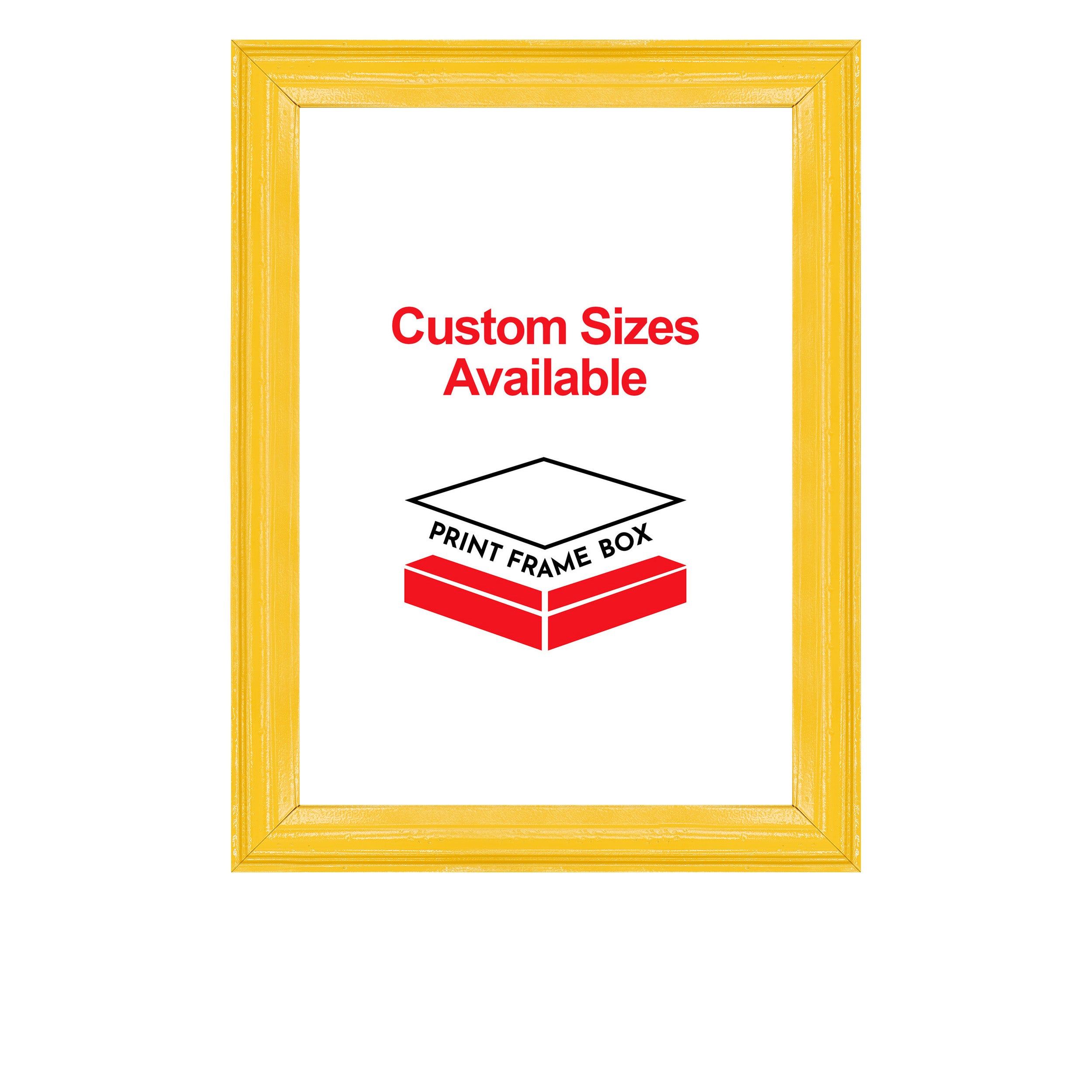 Hand Painted Yellow Wood Picture Frame