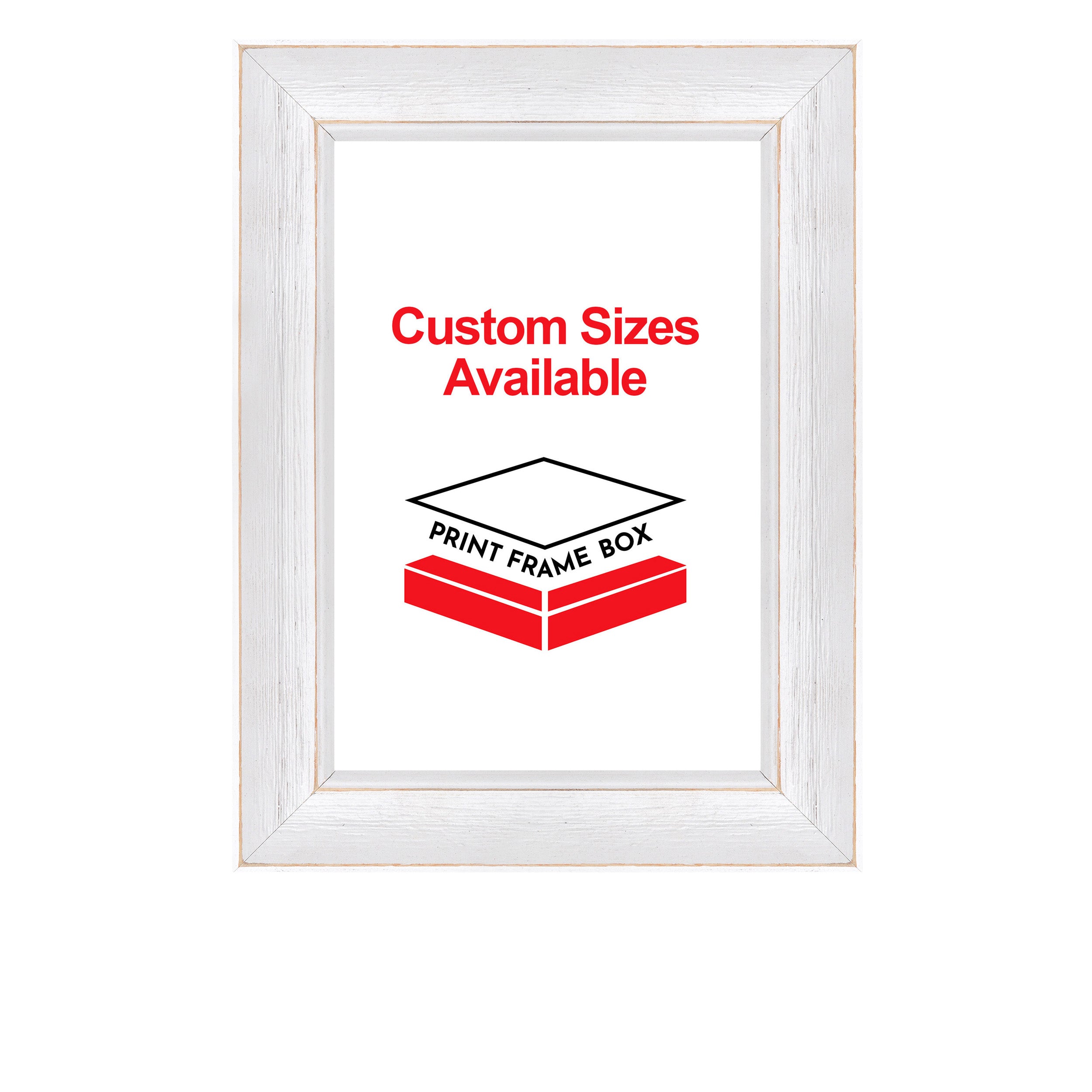Hand Painted White Rustic Distressed Wood Picture Frame