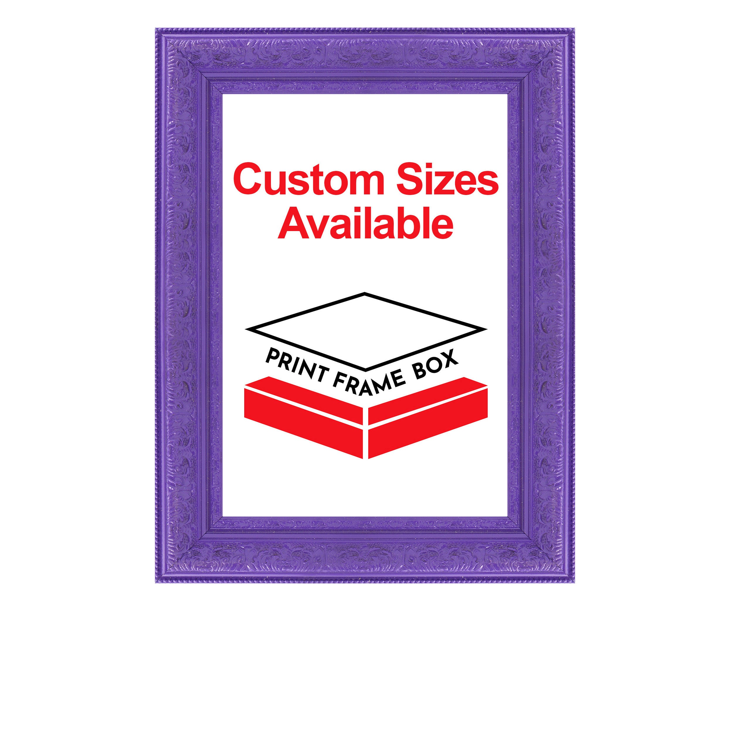 Hand Painted Purple Ornate Wood Picture Frame