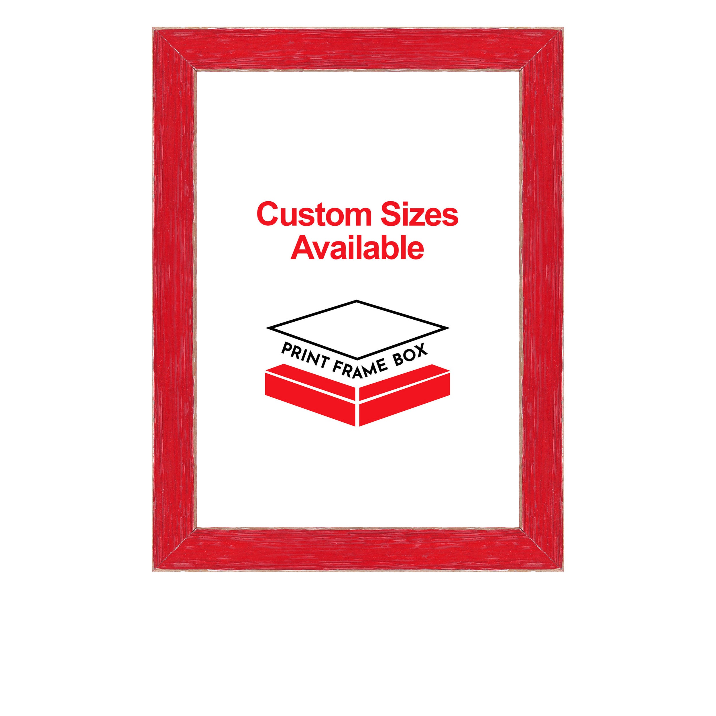 Hand Painted Red Wood Picture Frame