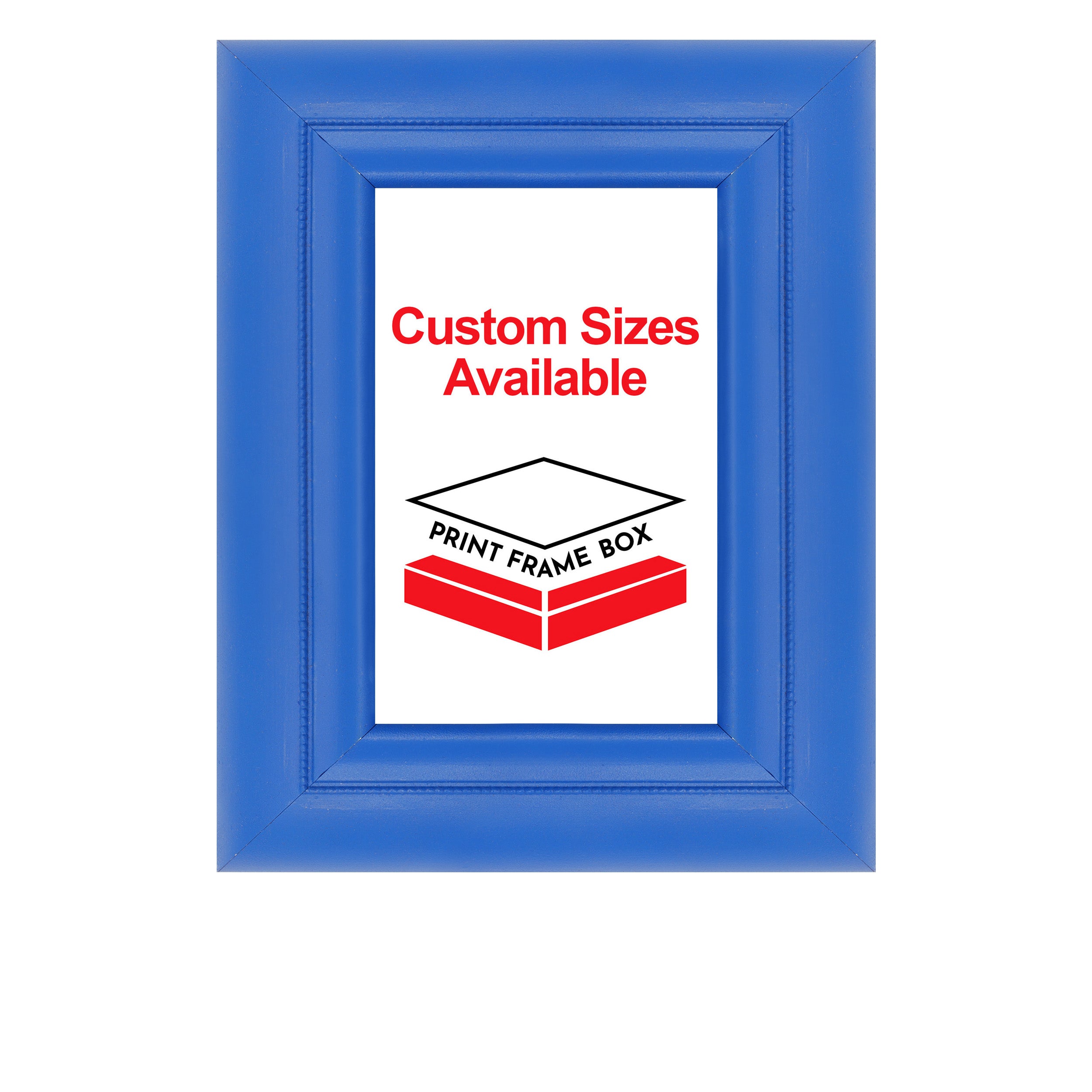 Hand Painted Blue Beaded 2 1/2 Wide Wood Picture Frame
