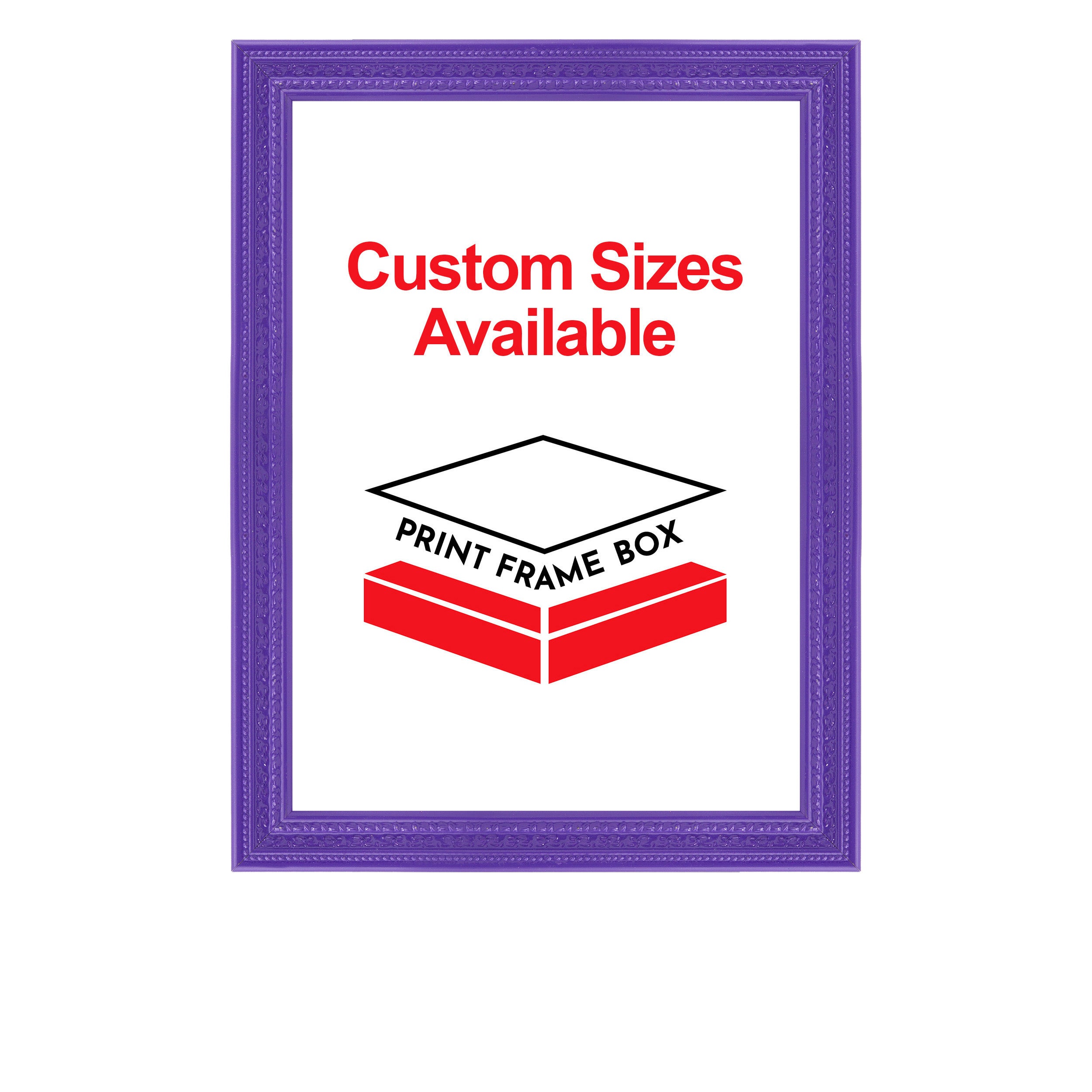 Hand Painted Purple Bow Pattern Ornate Wood Picture Frame