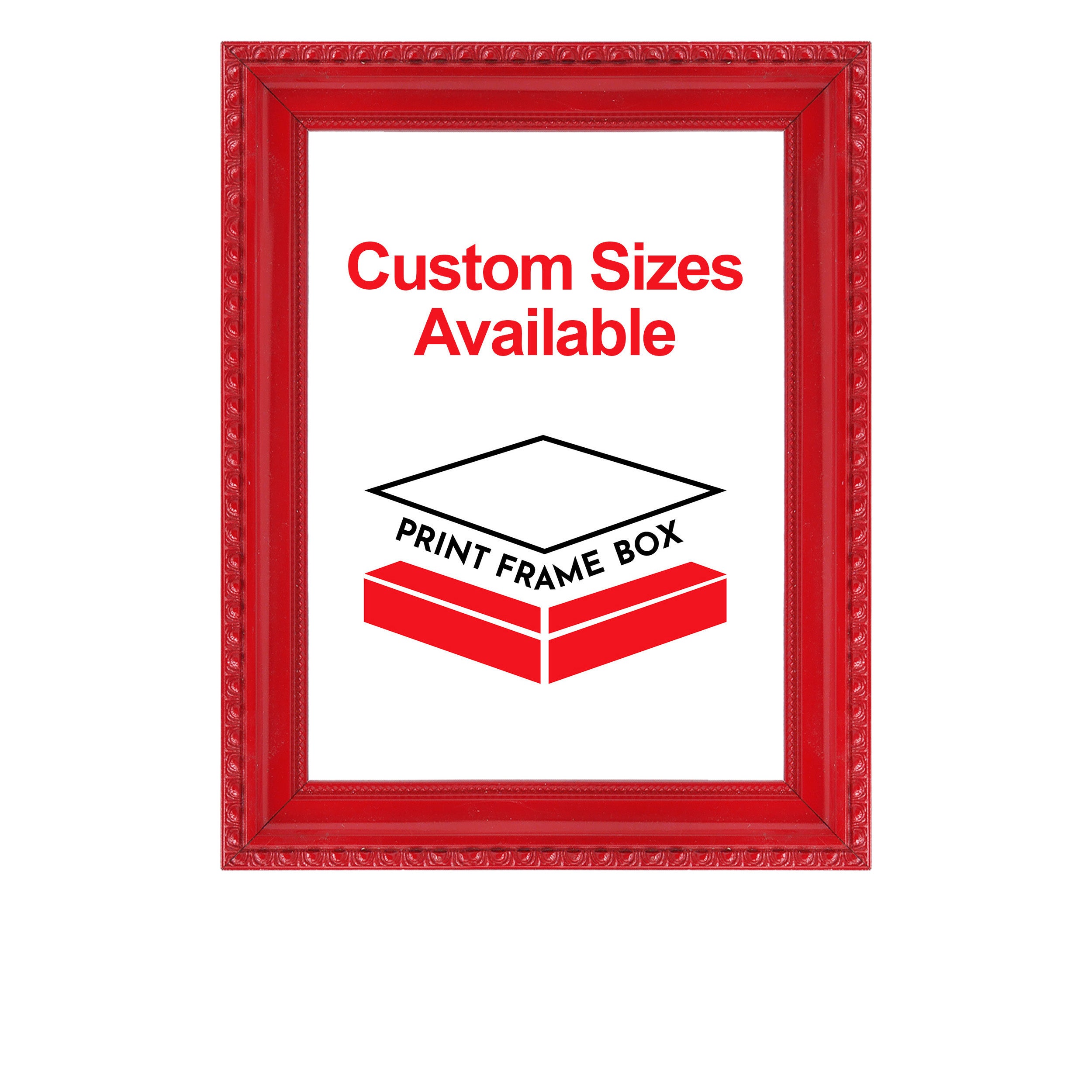 Hand Painted Red Ornate Wood Picture Frame