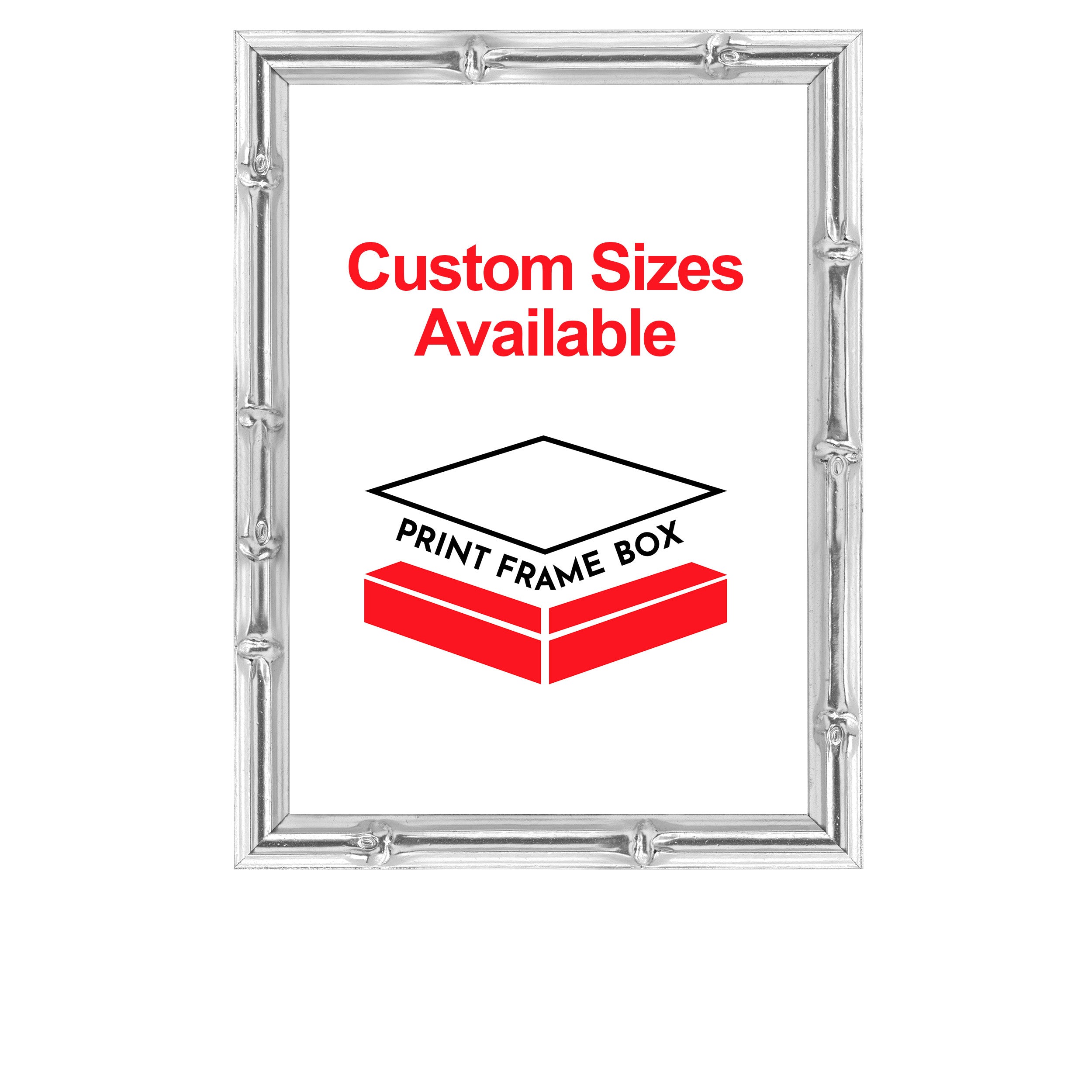 Hand Painted Metallic Silver Bamboo Picture Frame