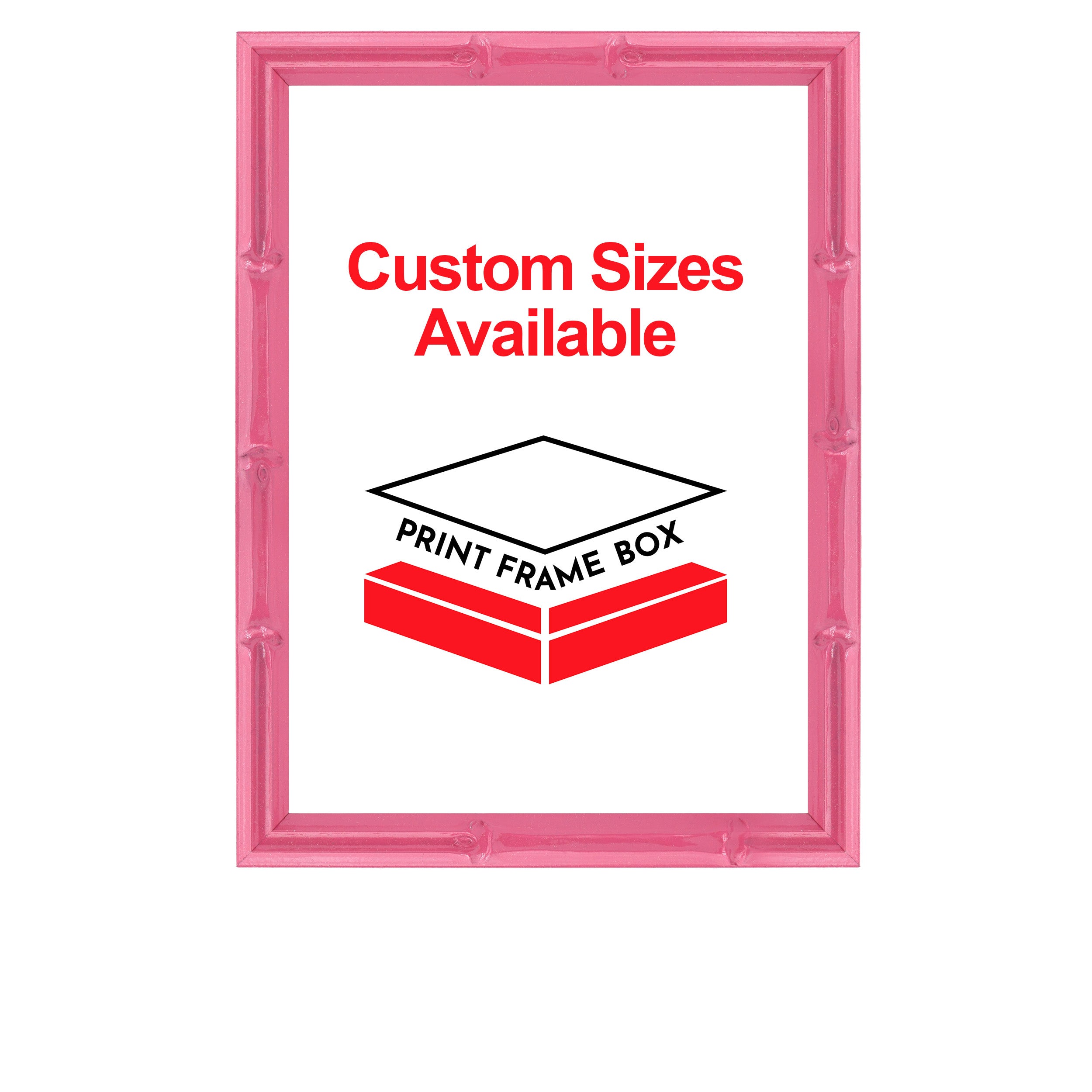 Hand Painted Pink Bamboo Picture Frame