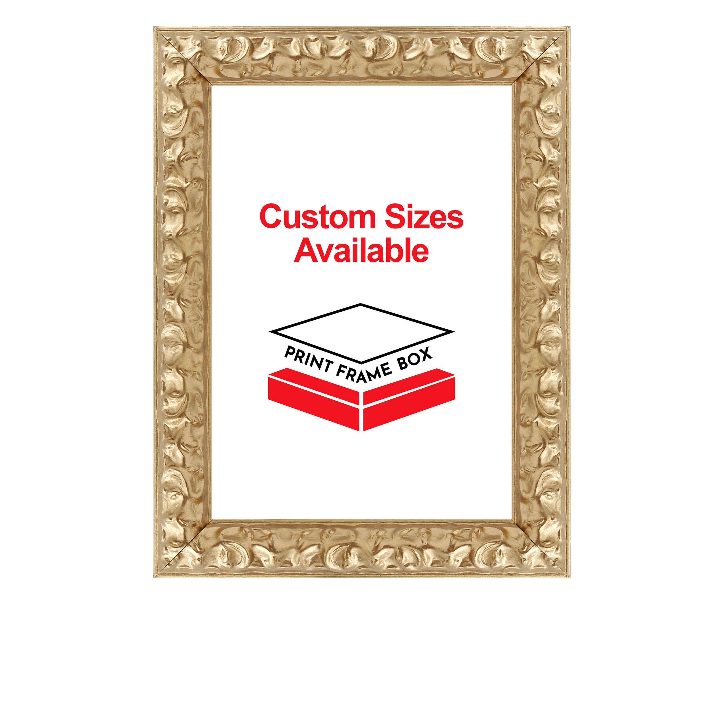 Hand Painted Metallic Gold Ornate 1 3/8 Wide Wood Picture Frame