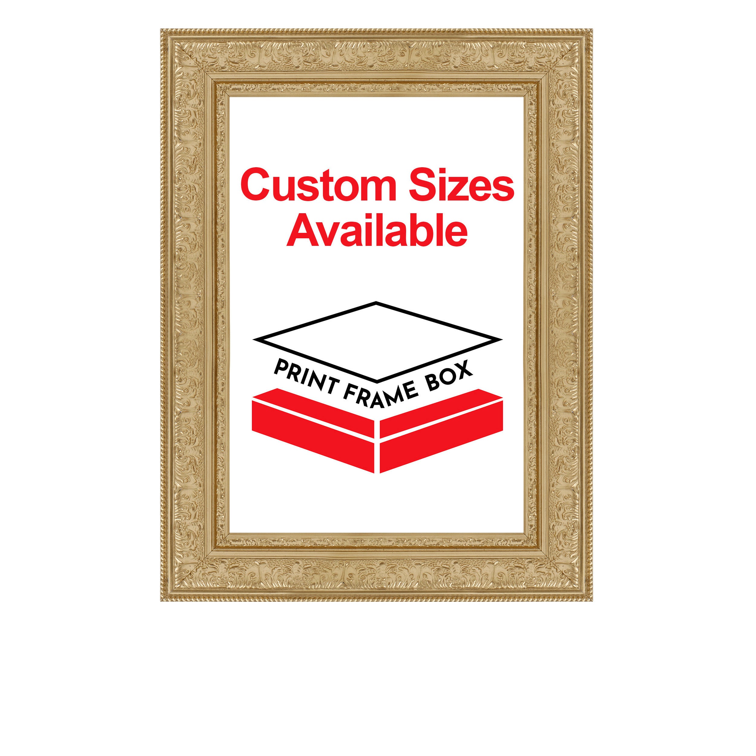 Hand Painted Metallic Gold Ornate Wood Picture Frame