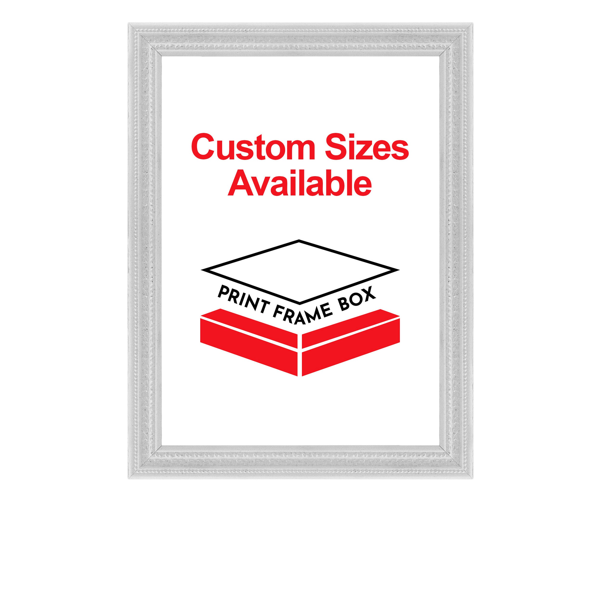 Hand Painted White Bow Pattern Ornate Wood Picture Frame