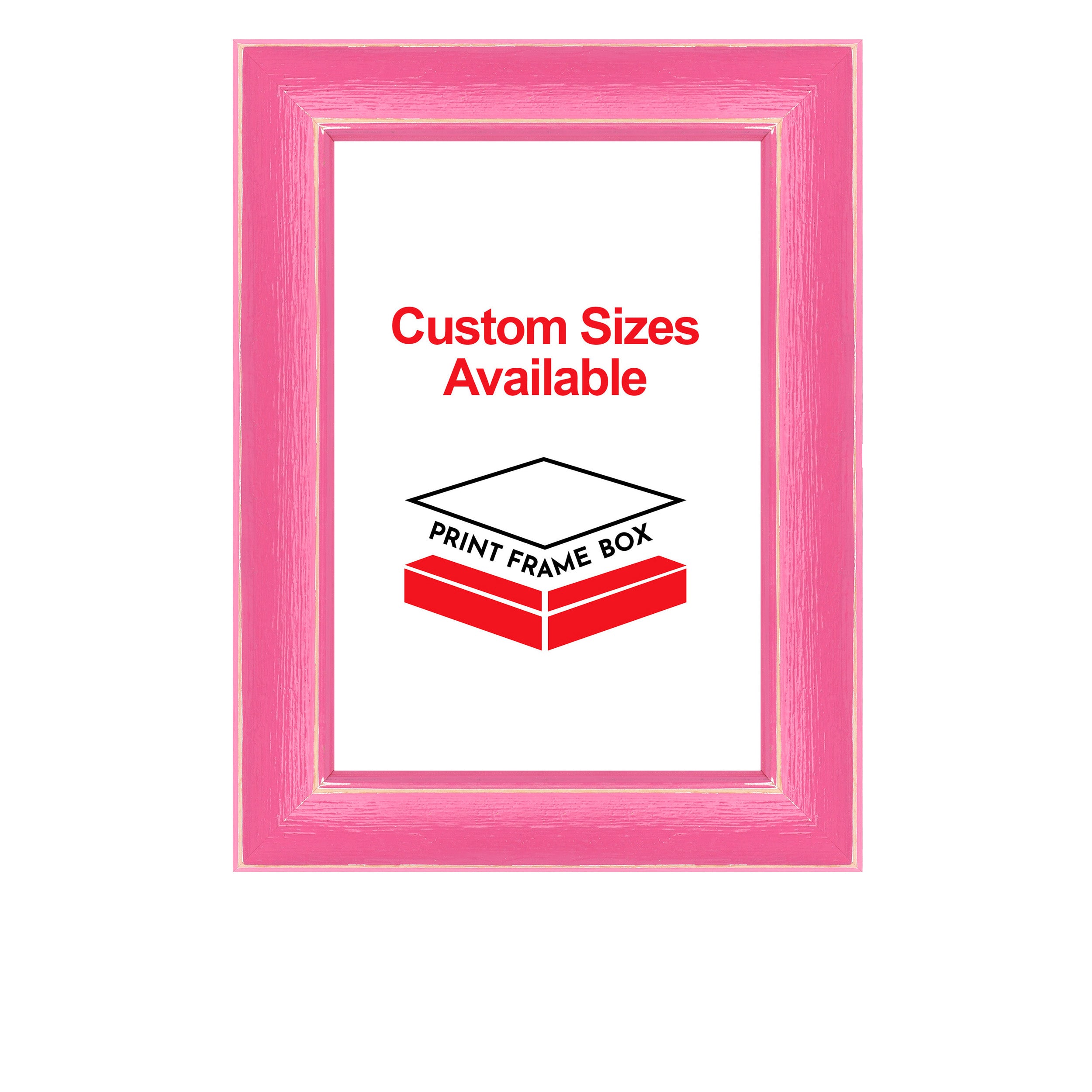 Hand Painted Pink Rustic Distressed Wood Picture Frame