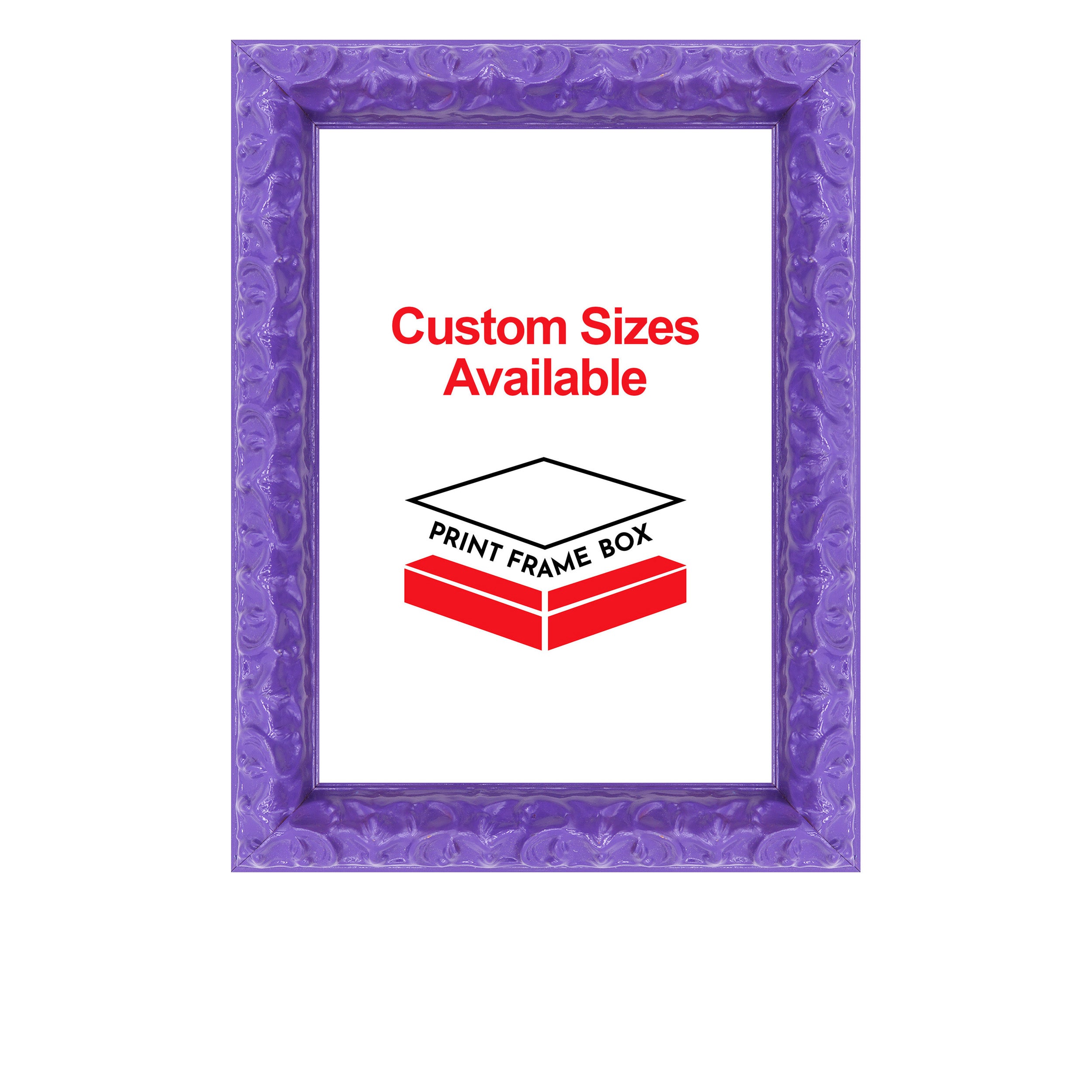 Hand Painted Purple Ornate 1 3/8 Wide Wood Picture Frame