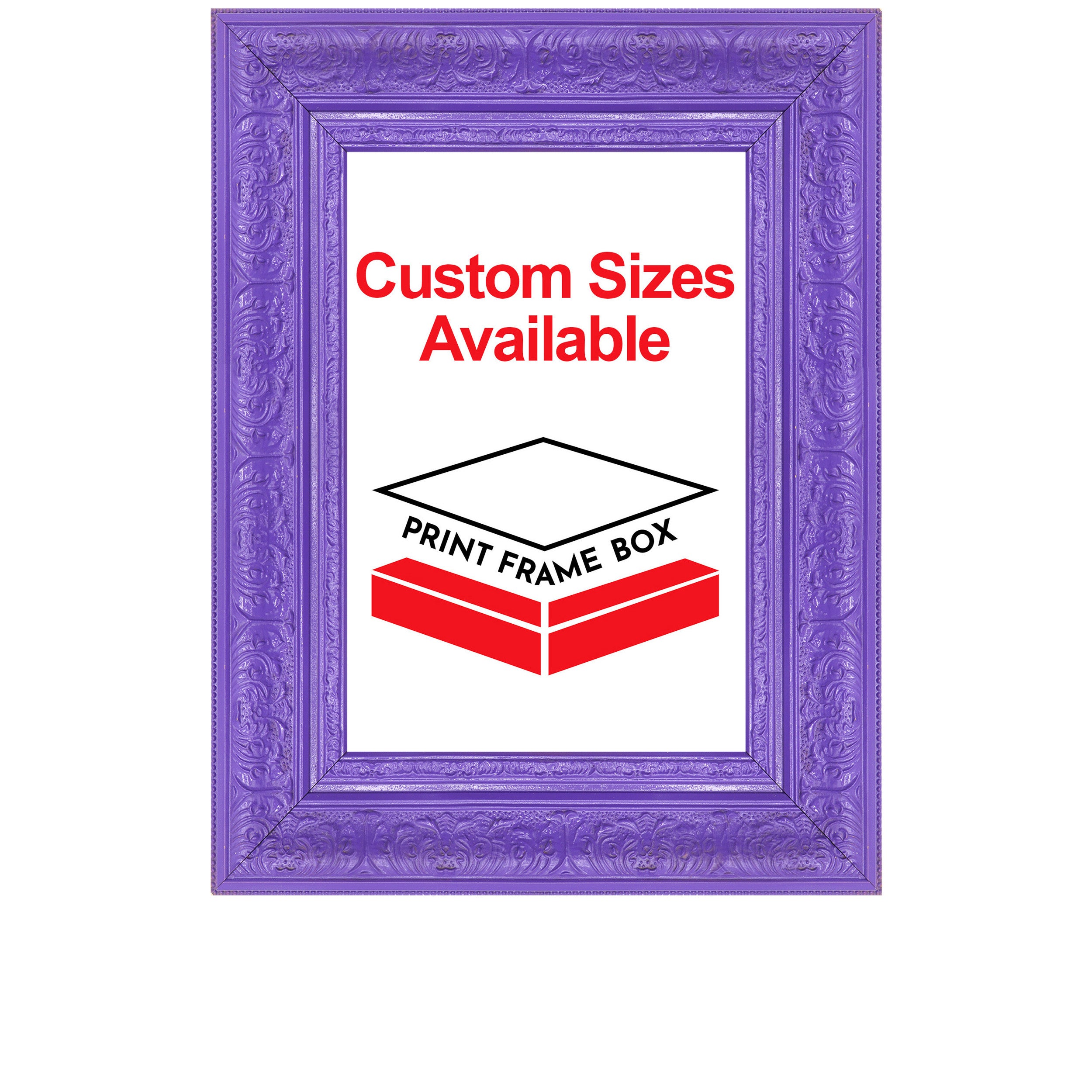 Hand Painted Purple Ornate 2 1/4 Wide Wood Picture Frame