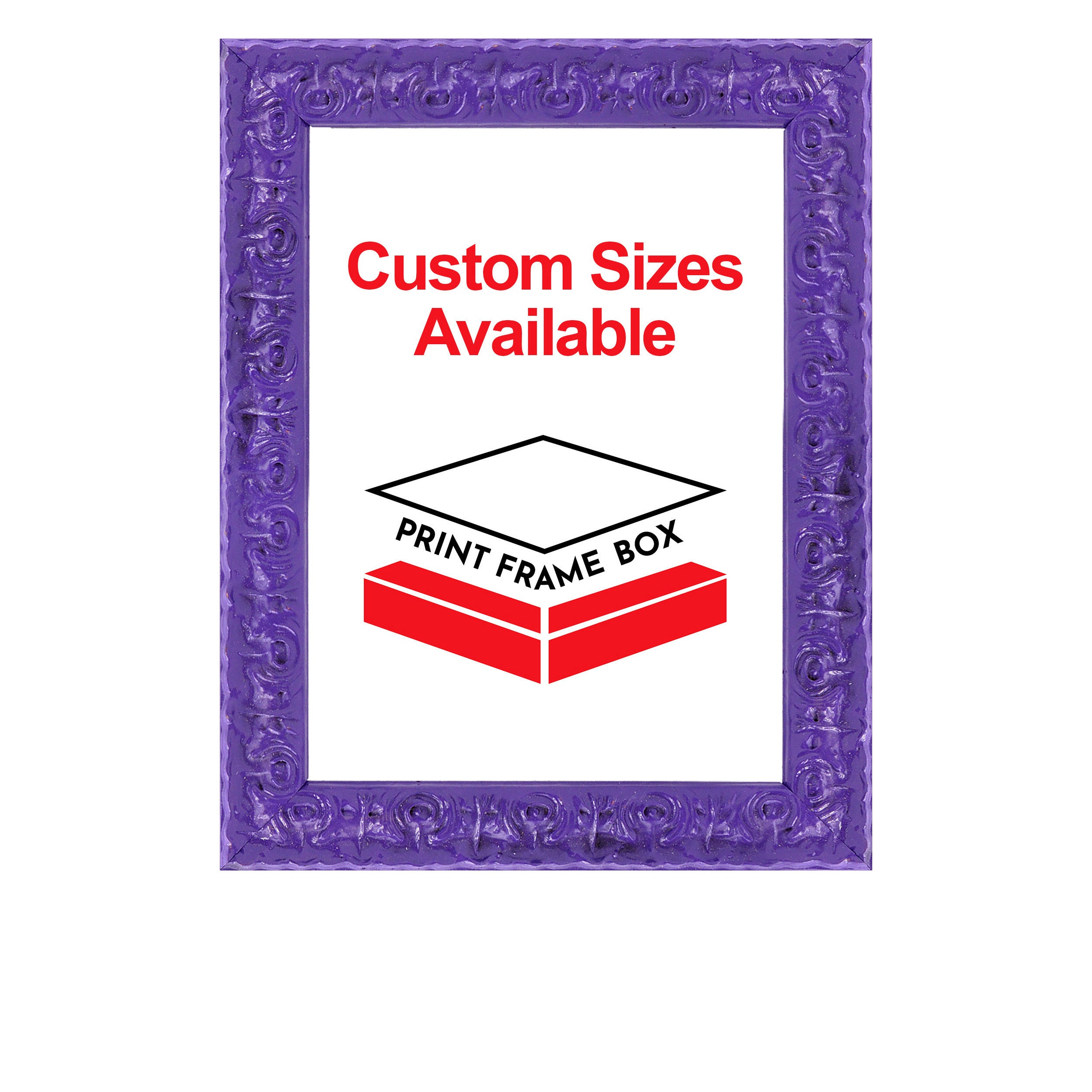 Hand Painted Purple Ornate Wood Picture Frame