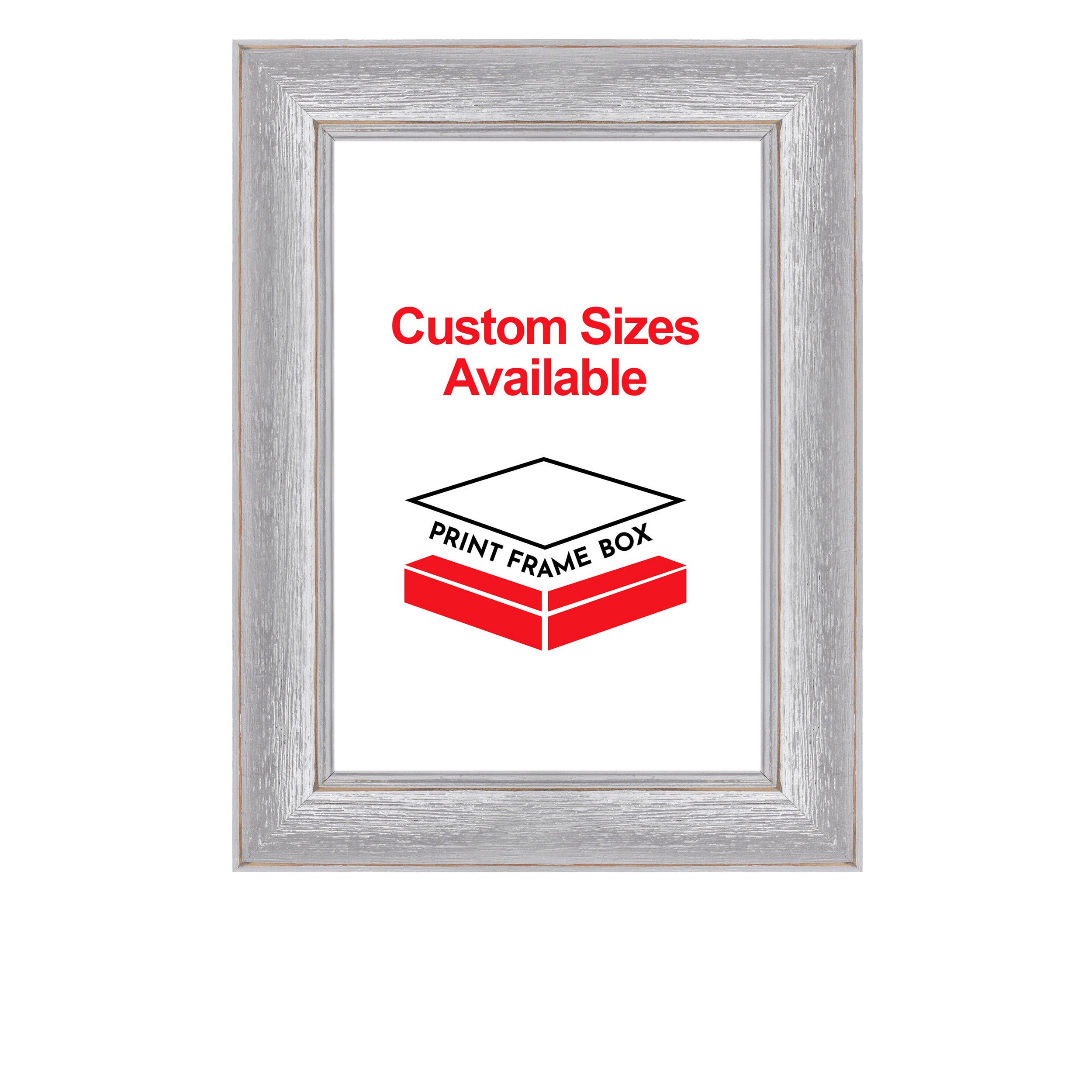 Hand Painted Silver Rustic Distressed Wood Picture Frame
