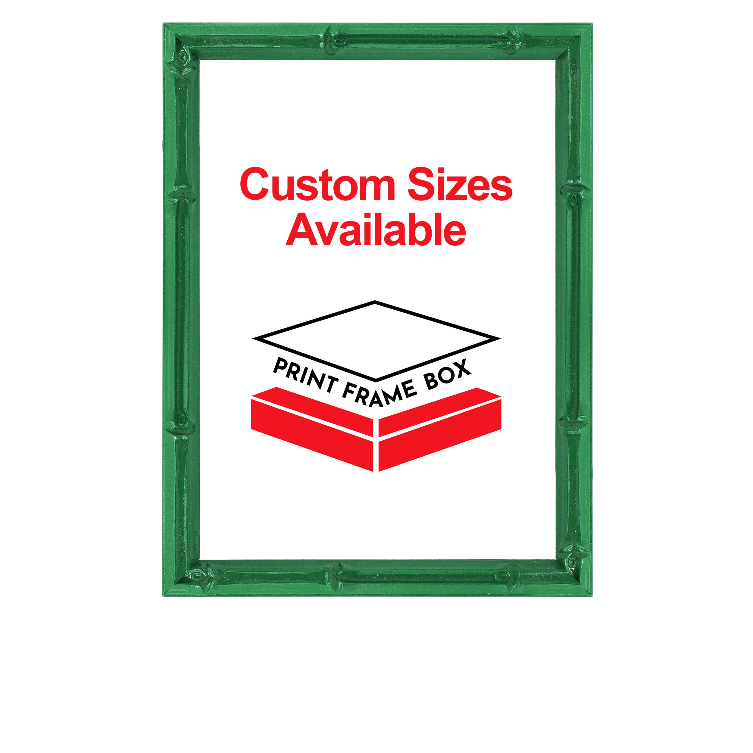 Hand Painted Green Bamboo Picture Frame