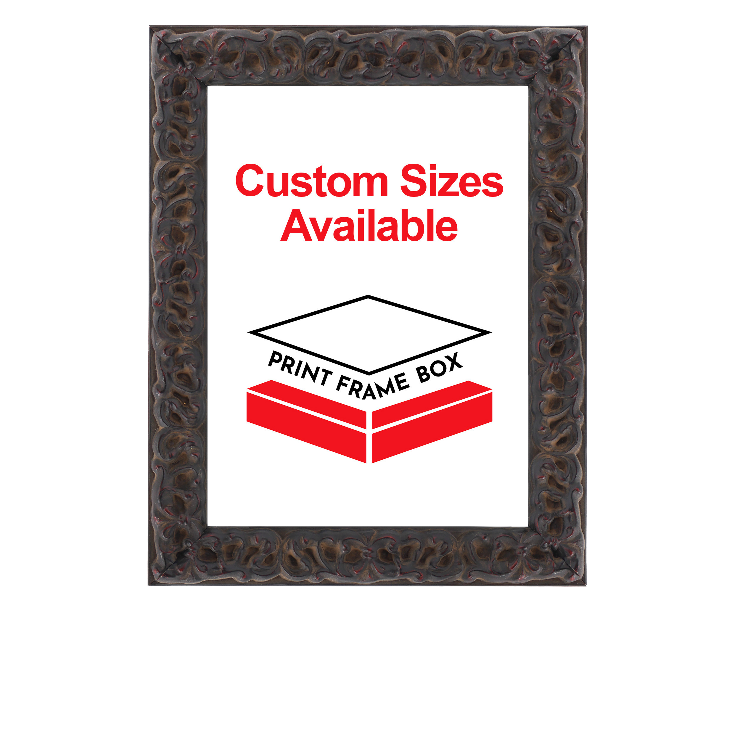 Black & Dark Brown Embossed Ornate Wood Picture Frame