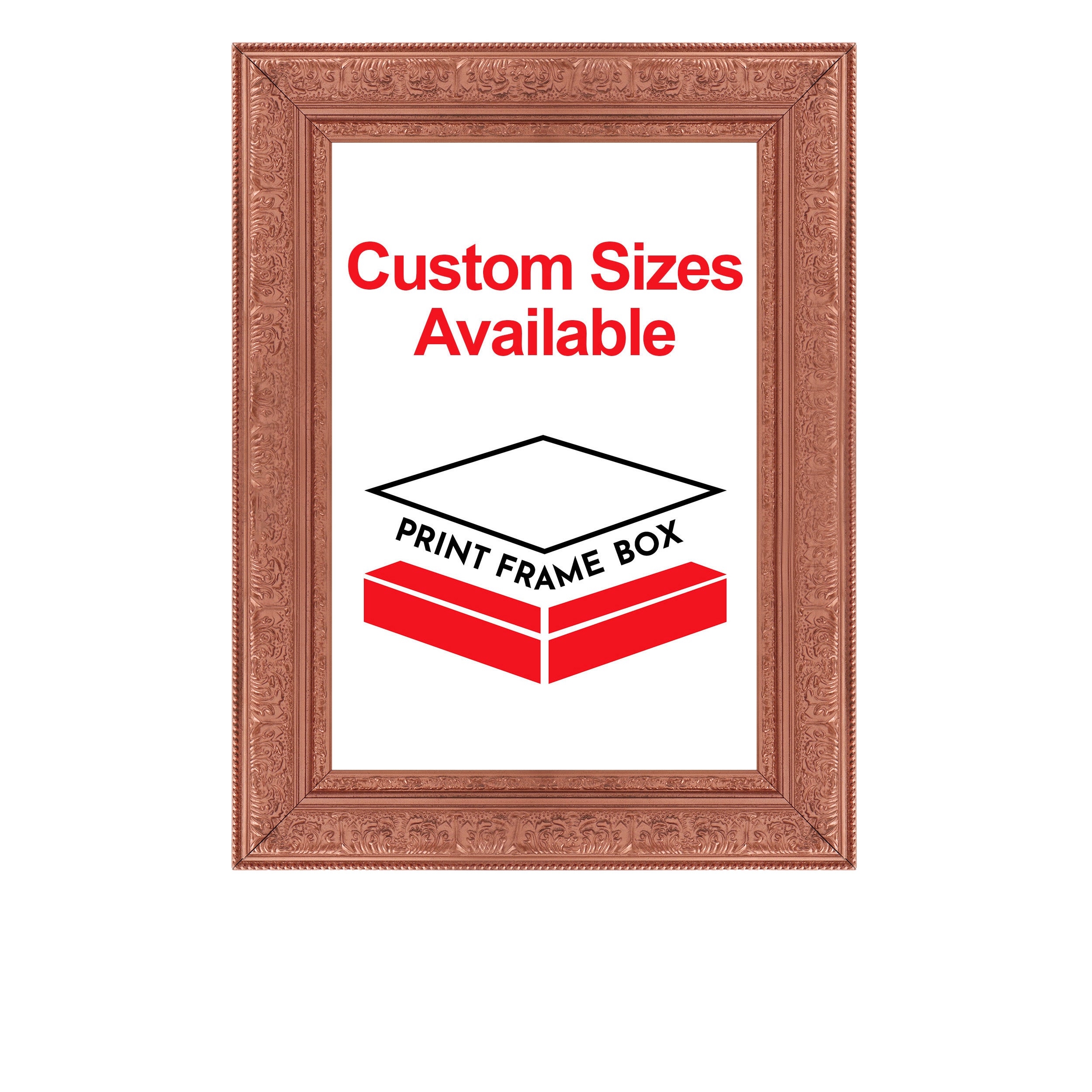 Hand Painted Copper Ornate Wood Picture Frame