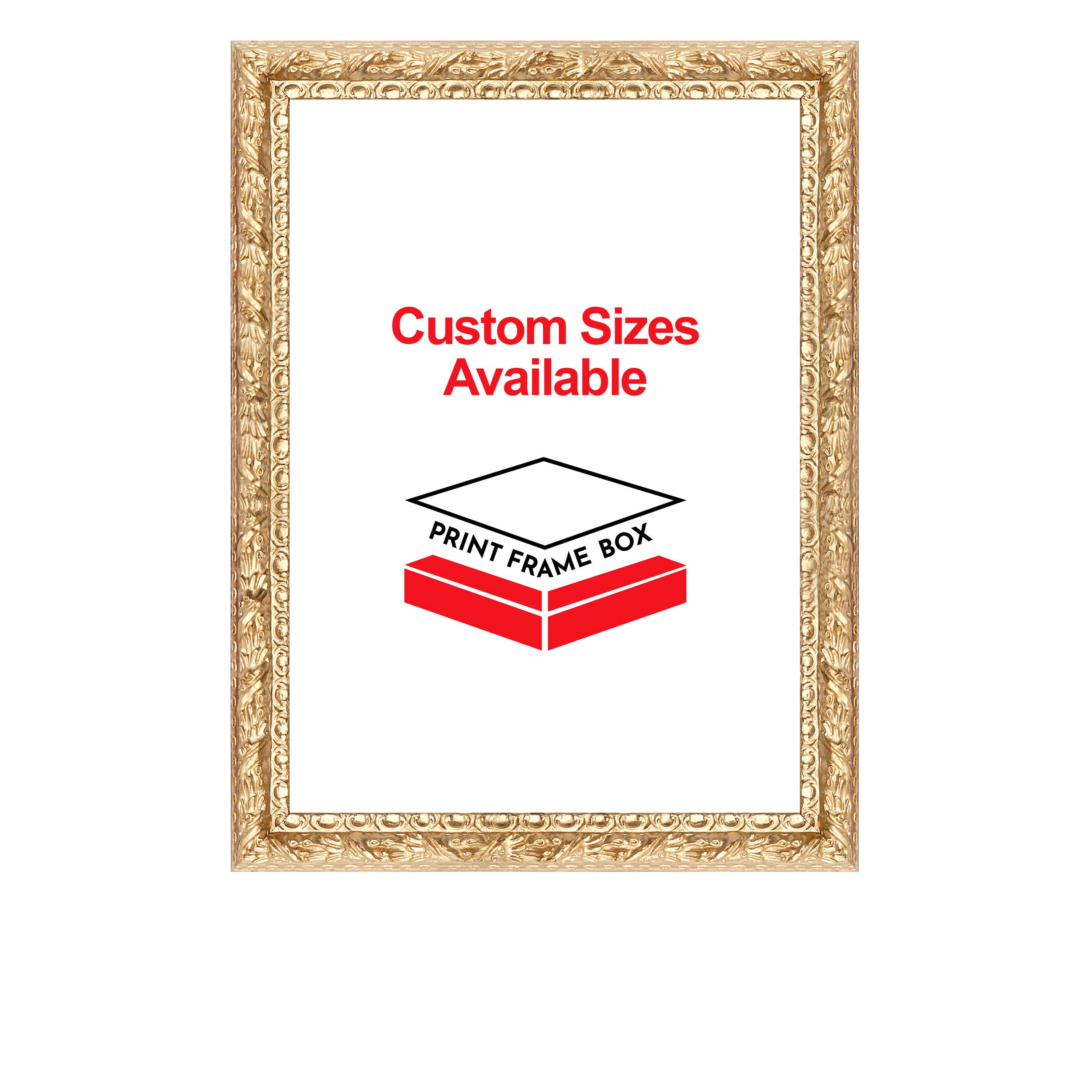 Hand Painted Metallic Gold Ornate Wood Picture Frame
