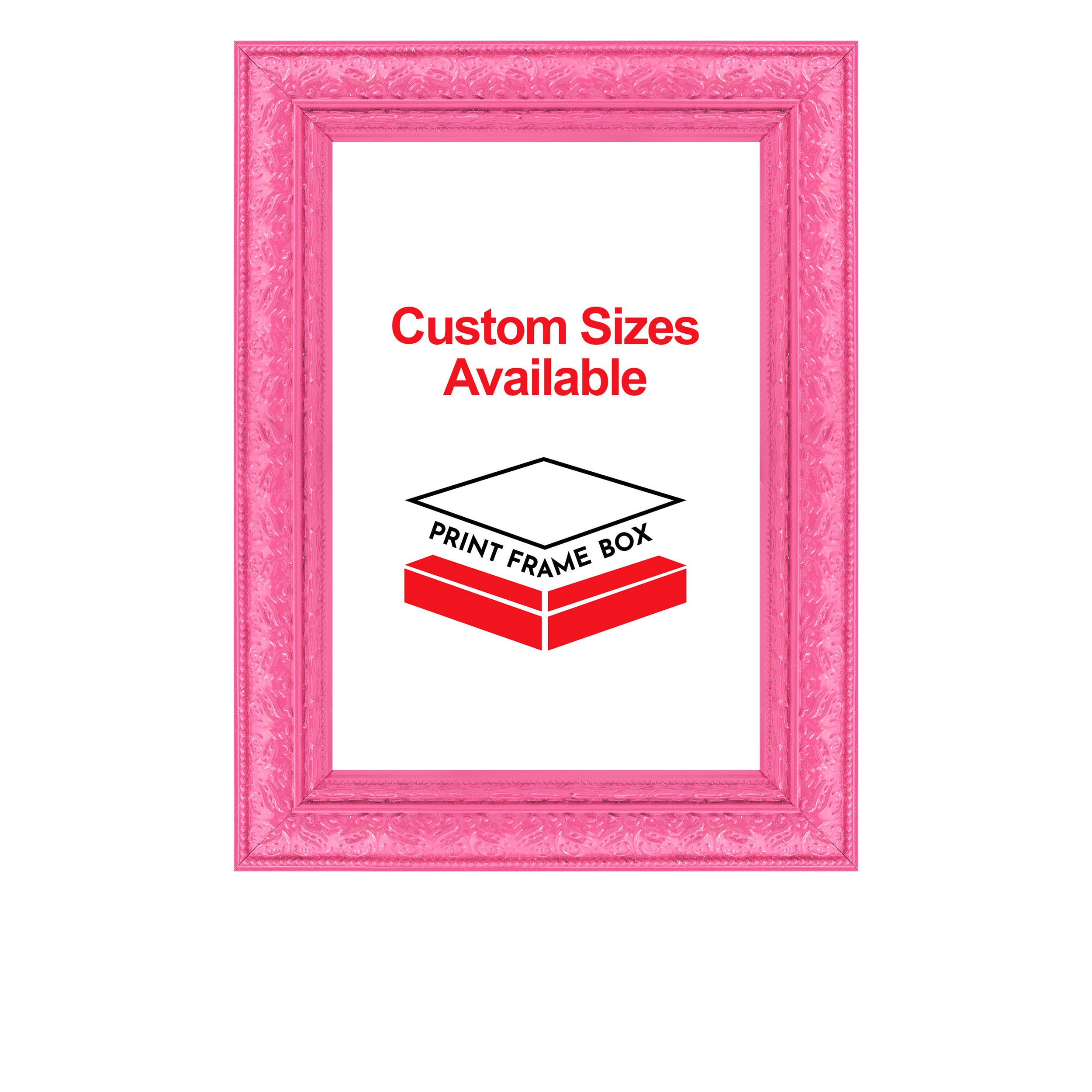 Hand Painted Pink Ornate 1 3/8 Wide Wood Picture Frame