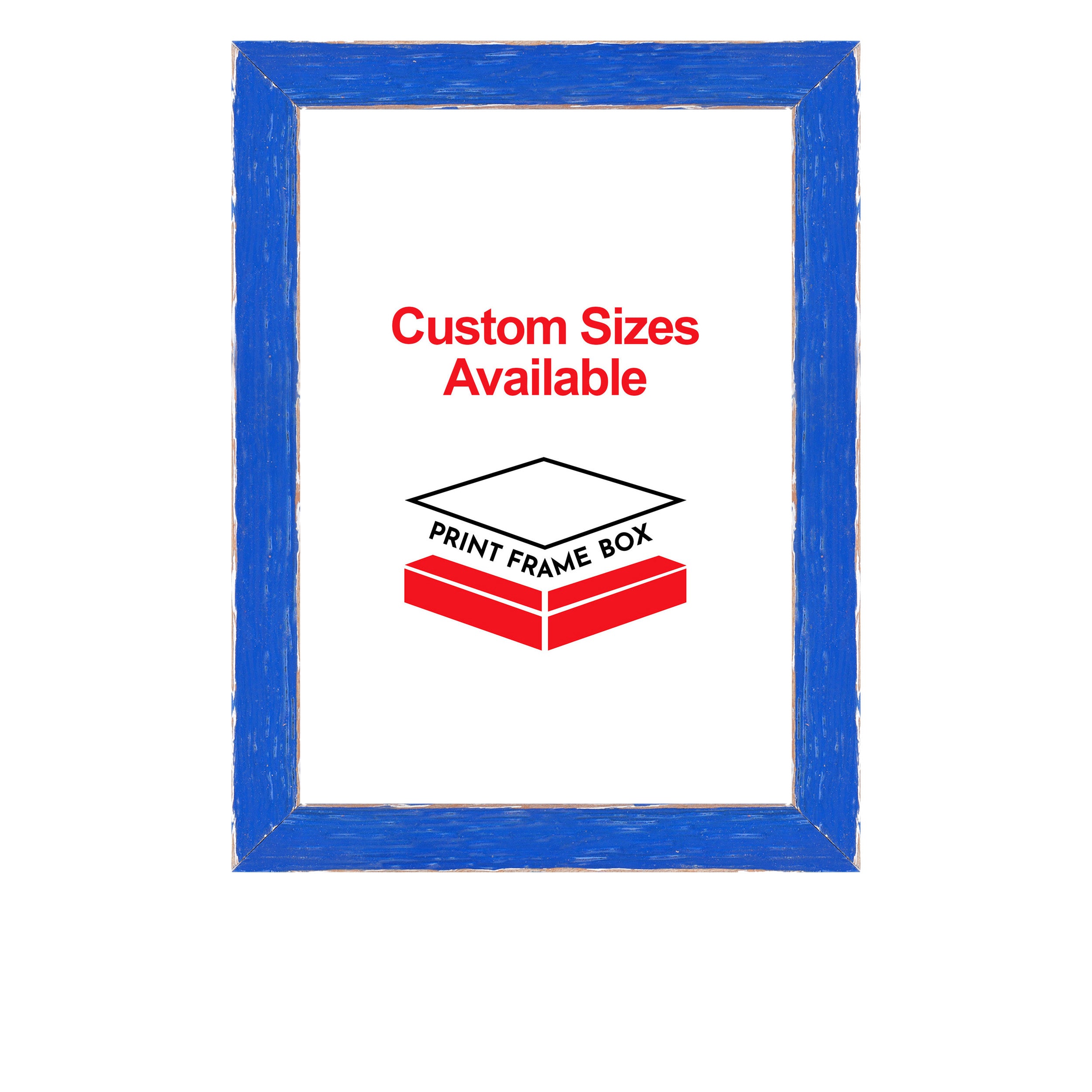 Hand Painted Blue Wood Picture Frame