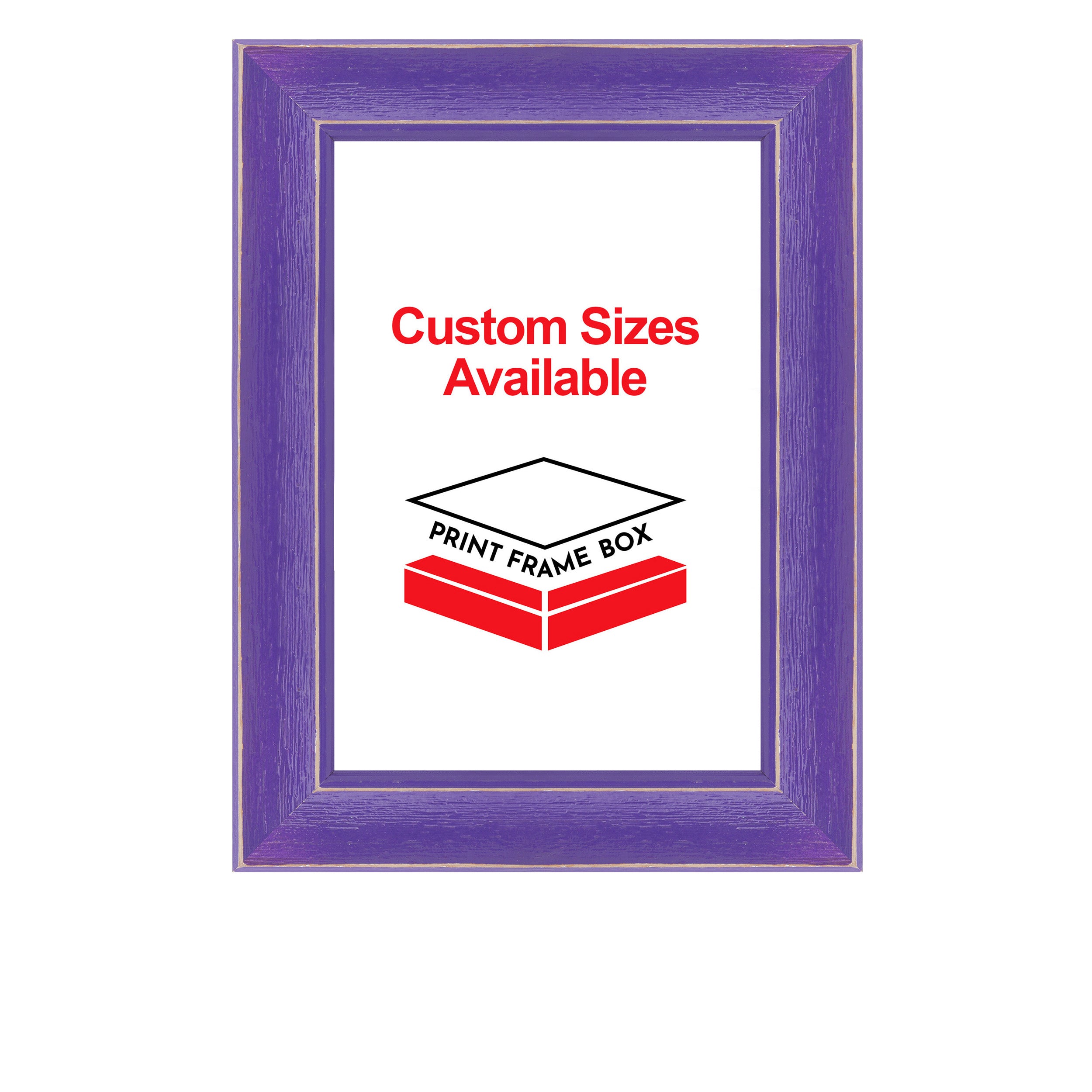 Hand Painted Purple Rustic Distressed Wood Picture Frame