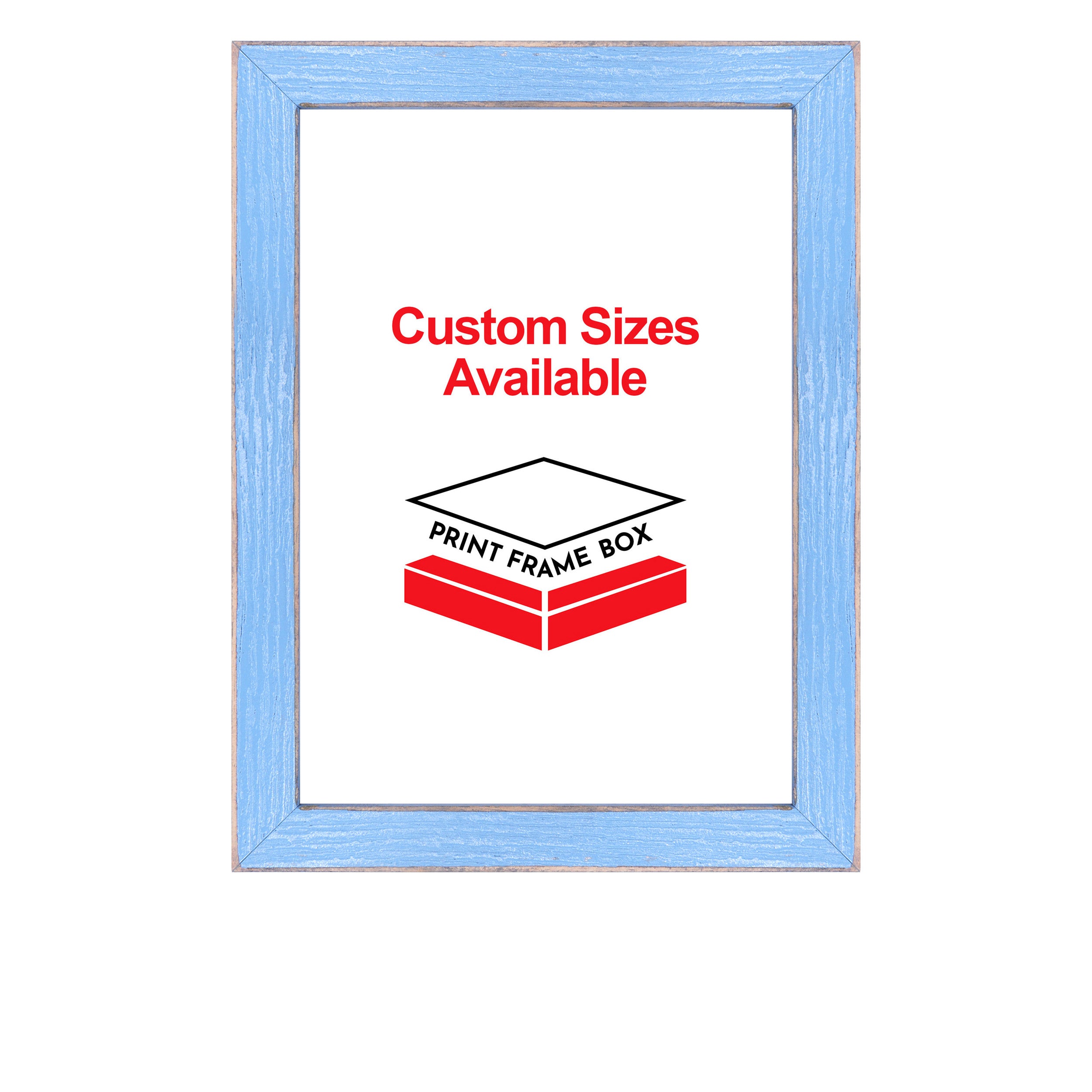 Hand Painted Light Blue Wood Picture Frame