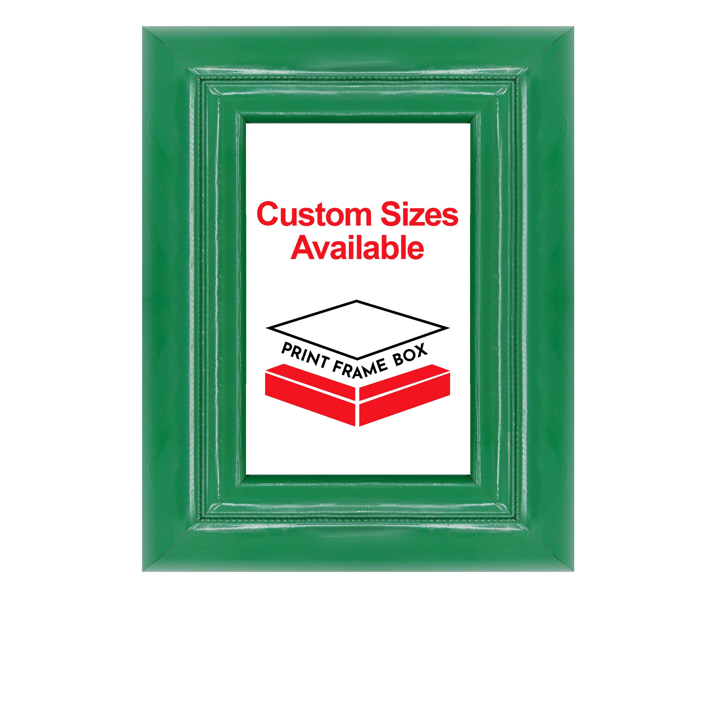 Hand Painted Green Beaded 2 1/2 Wide Wood Picture Frame