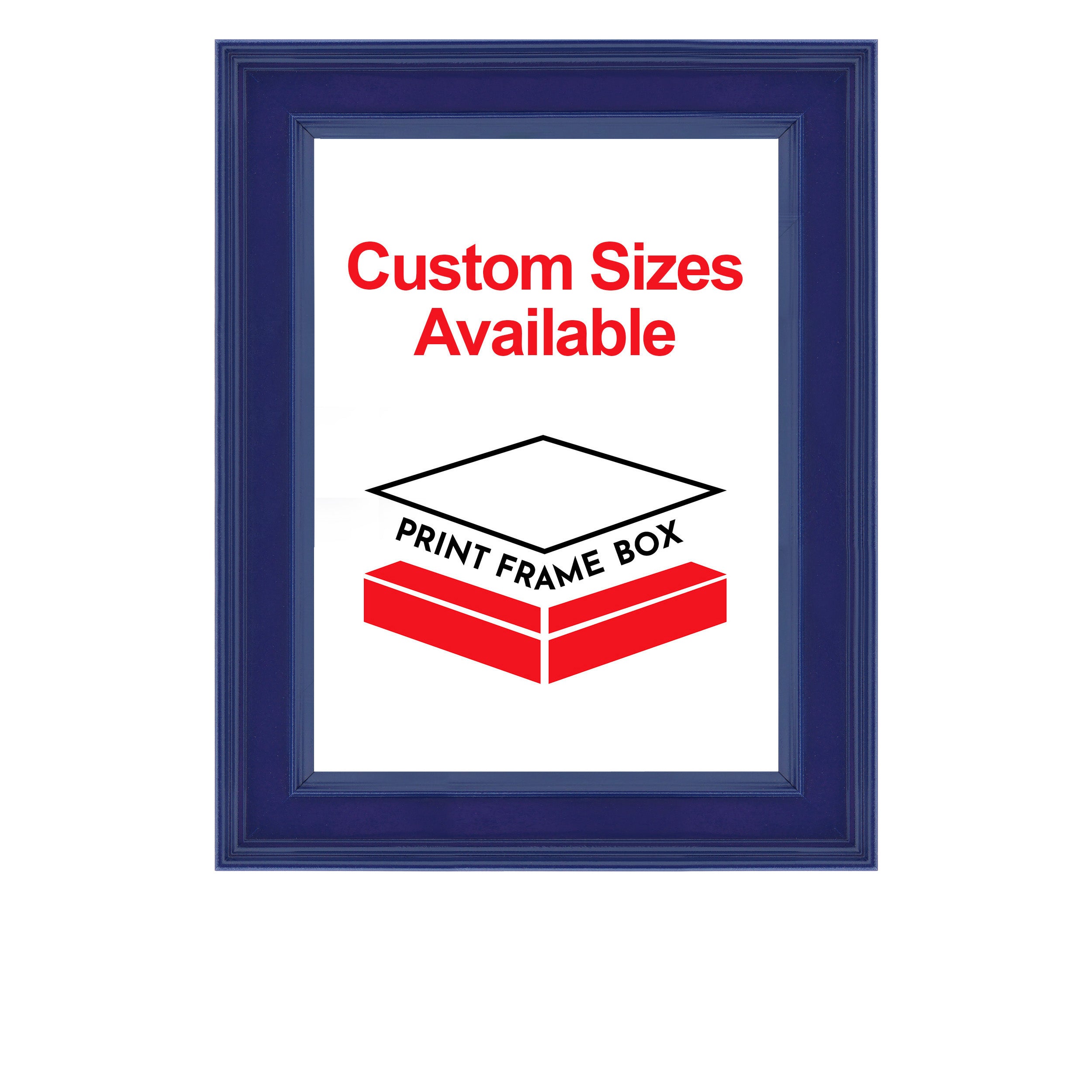 Hand Painted Navy 2 1/16 Wide Wood Picture Frame