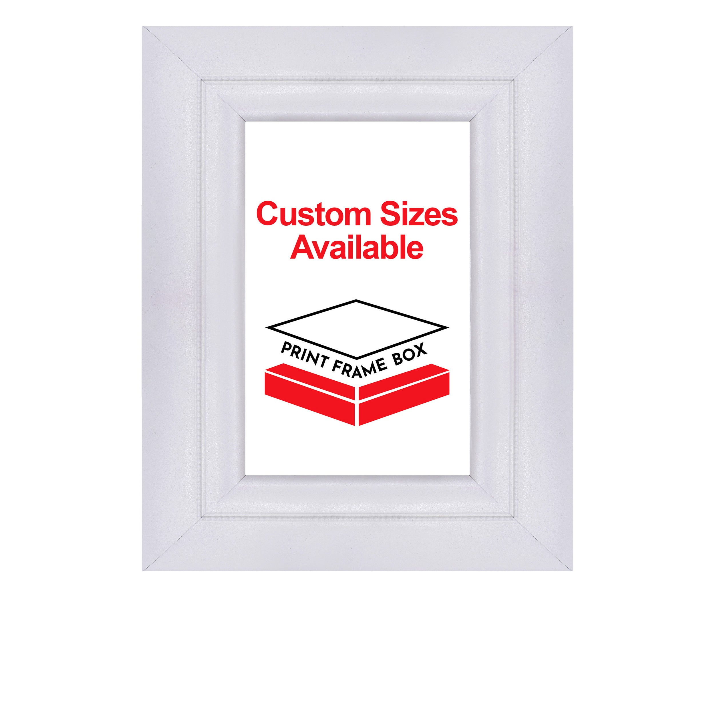 Hand Painted White Beaded 2 1/2 Wide Wood Picture Frame
