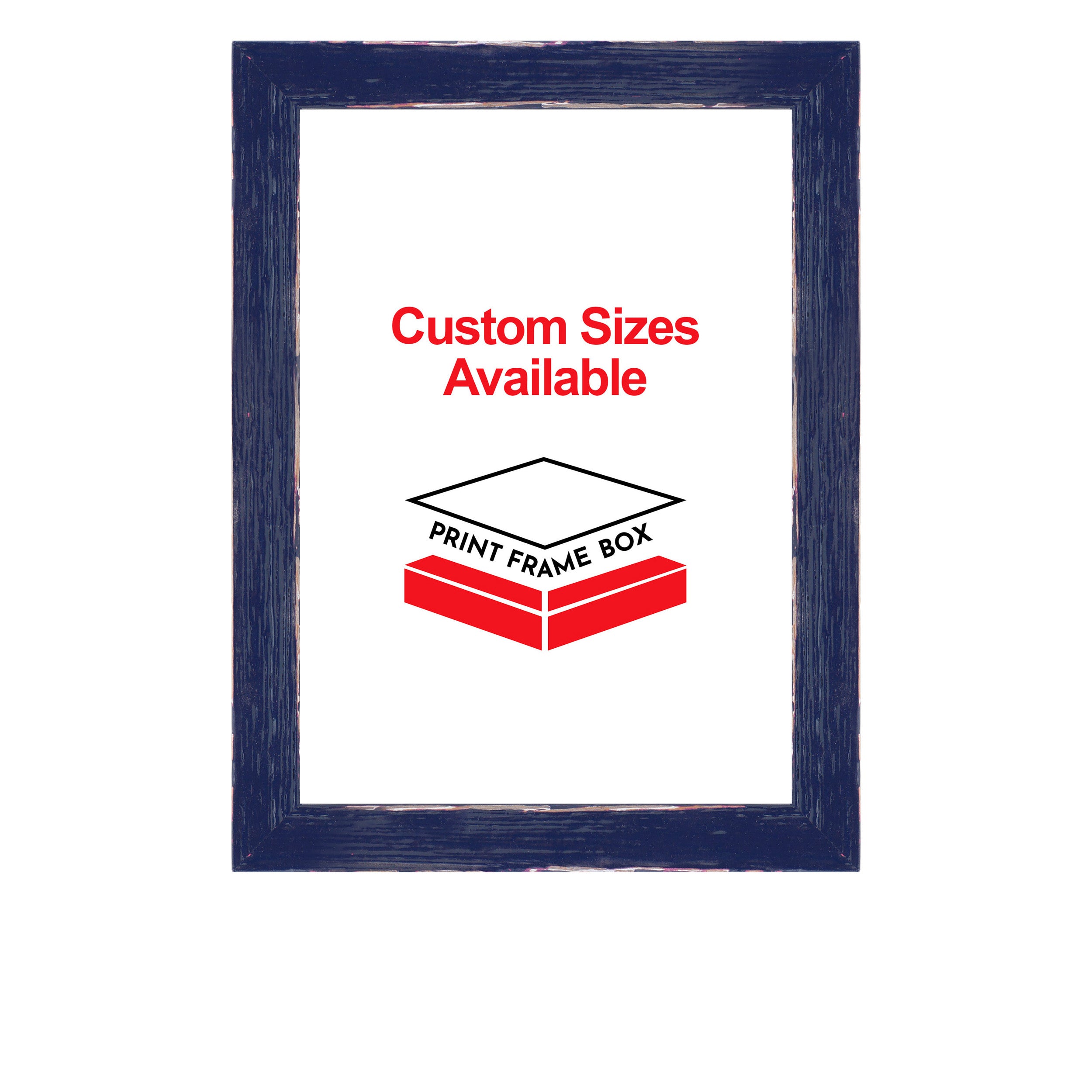 Hand Painted Navy Wood Picture Frame