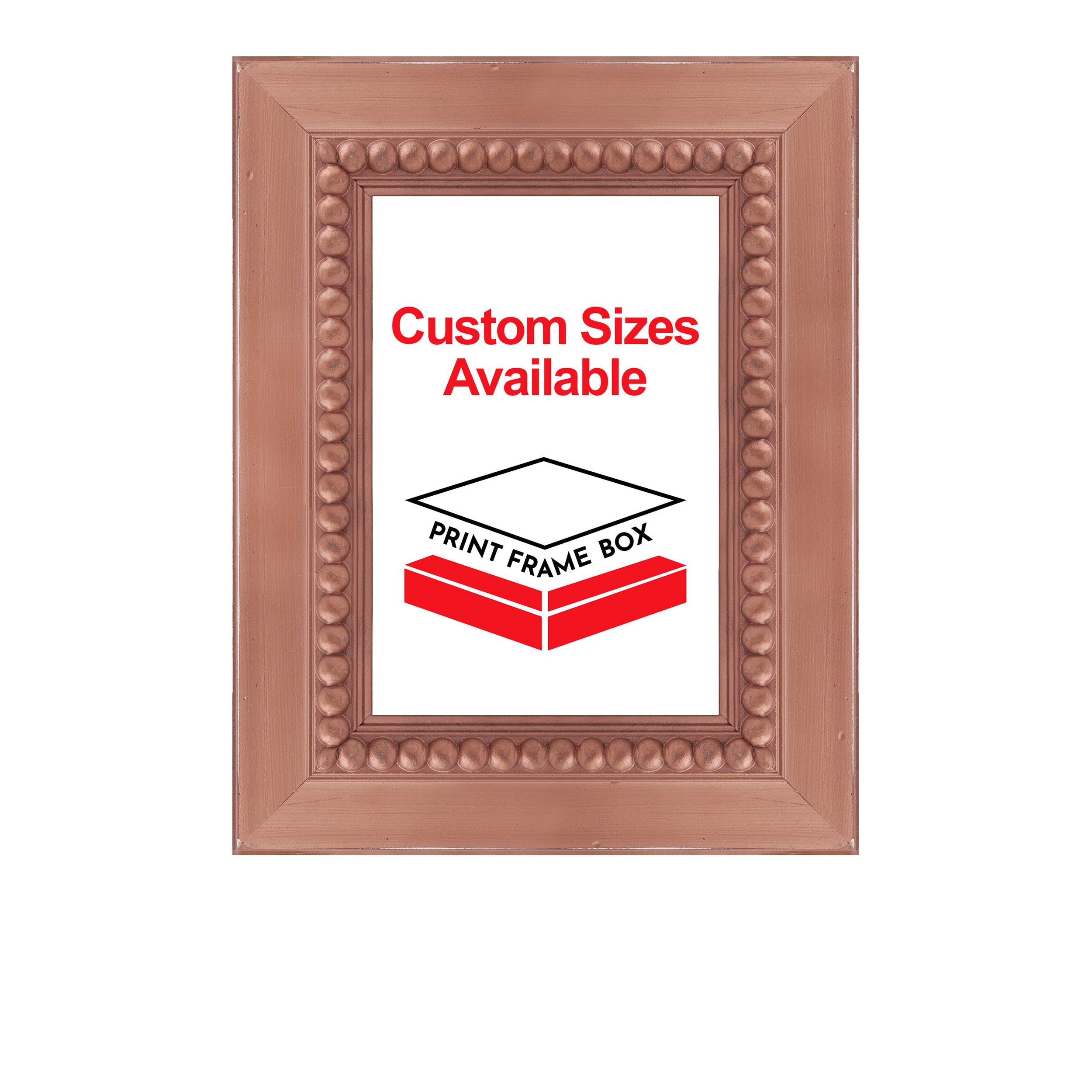 Hand Painted Copper Beaded 2 1/2 Wide Wood Picture Frame