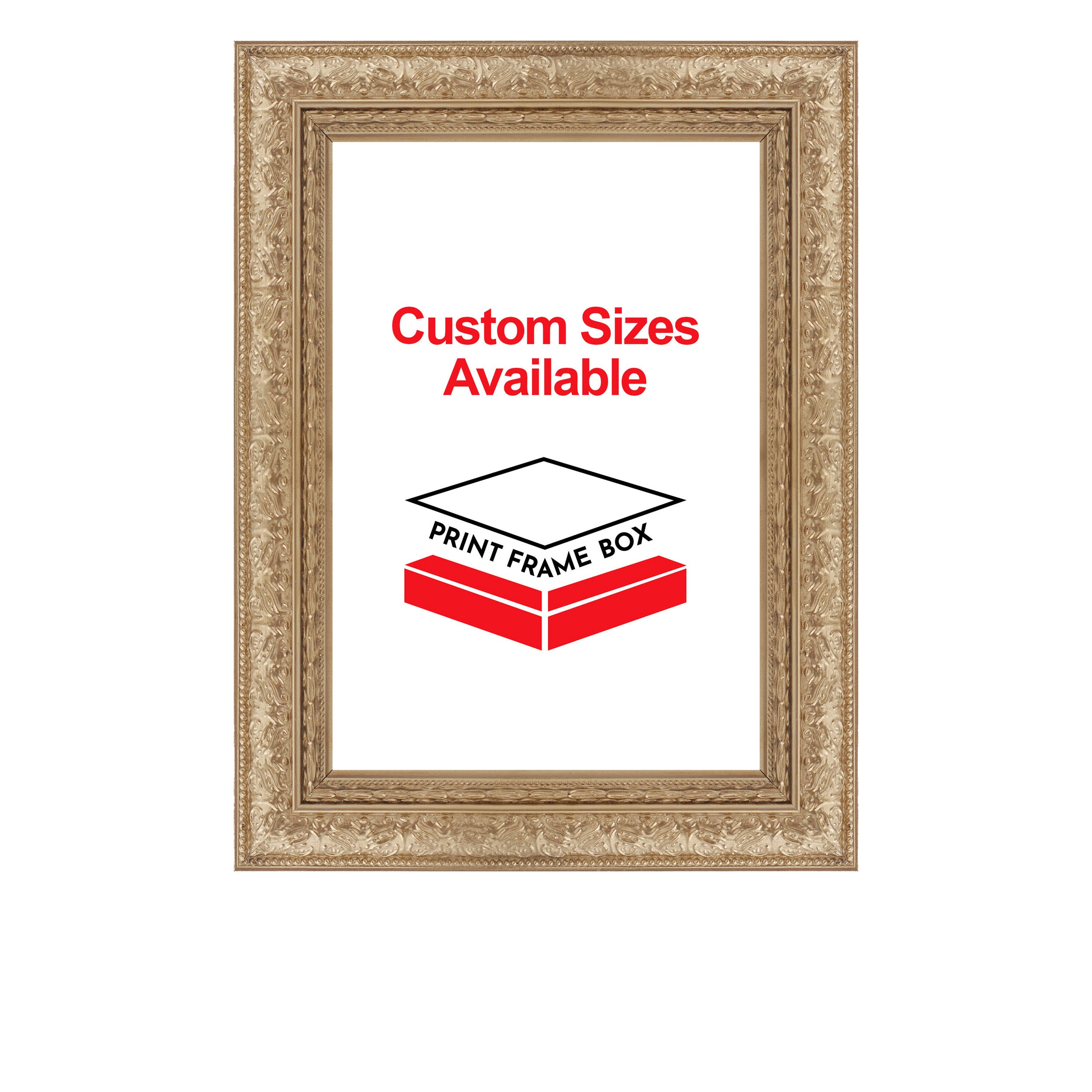 Hand Painted Metallic Gold Ornate 1 3/8 Wide Wood Picture Frame