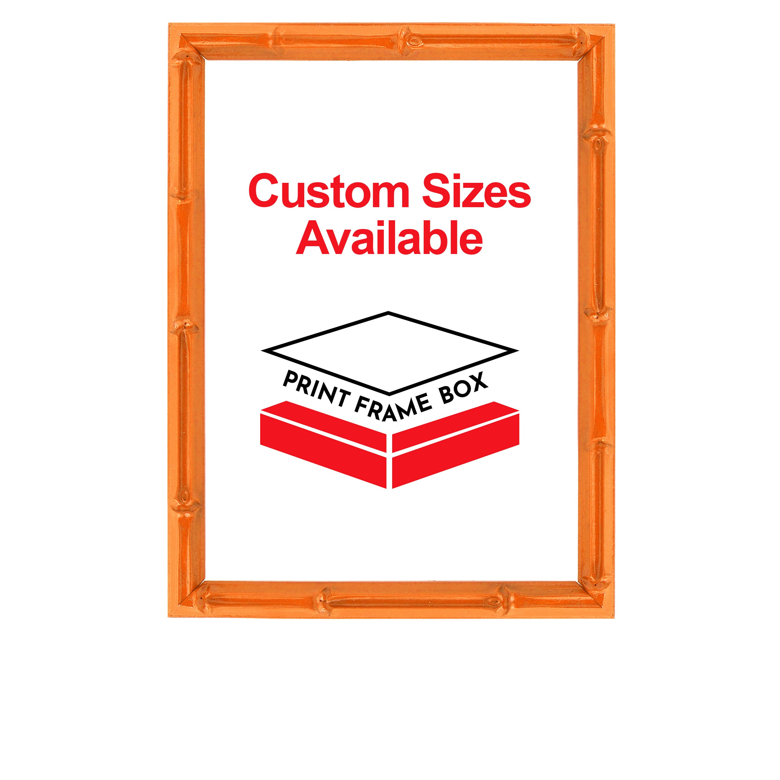 Hand Painted Orange Bamboo Picture Frame