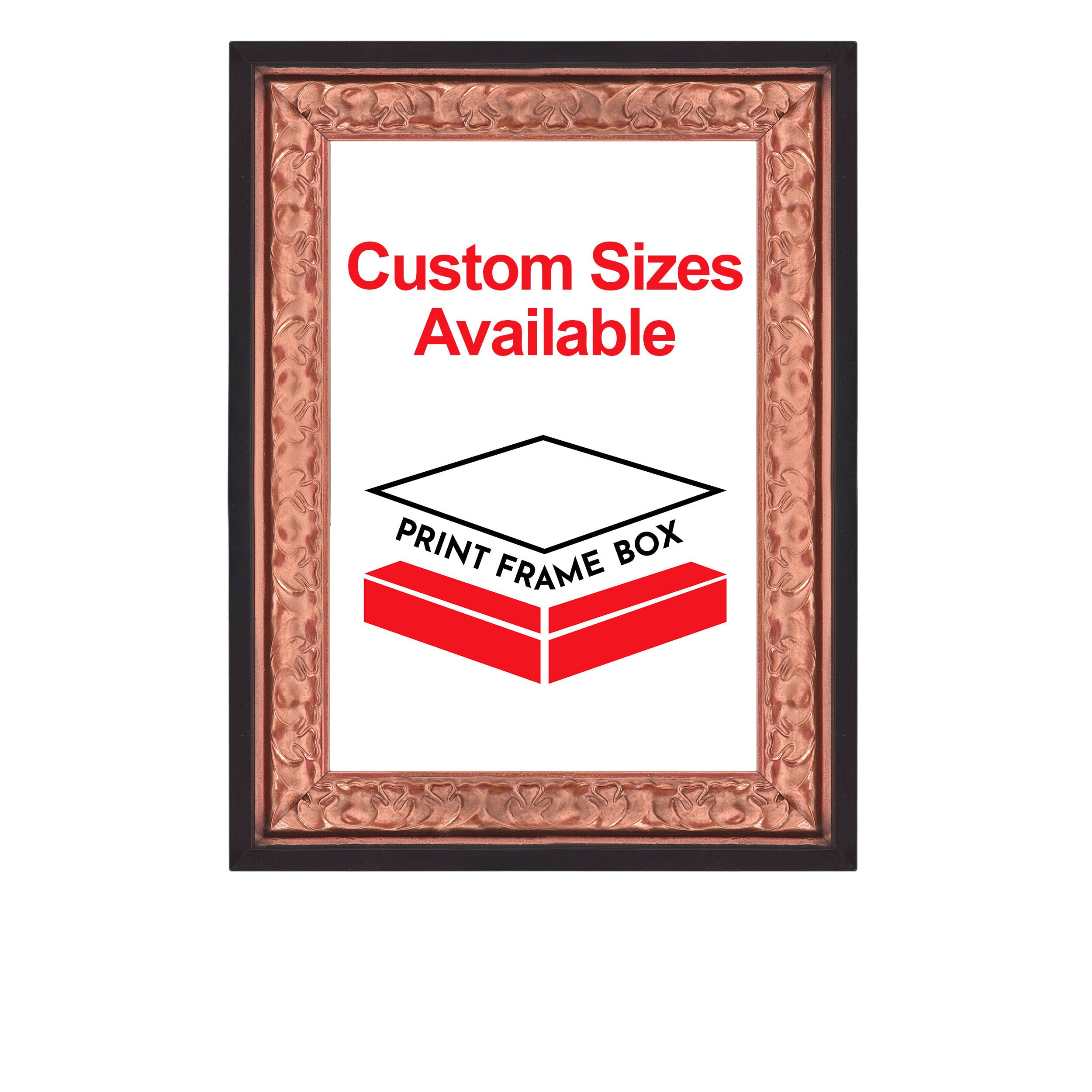 Hand Painted Copper Ornate 1 1/2 Wide Wood Picture Frame
