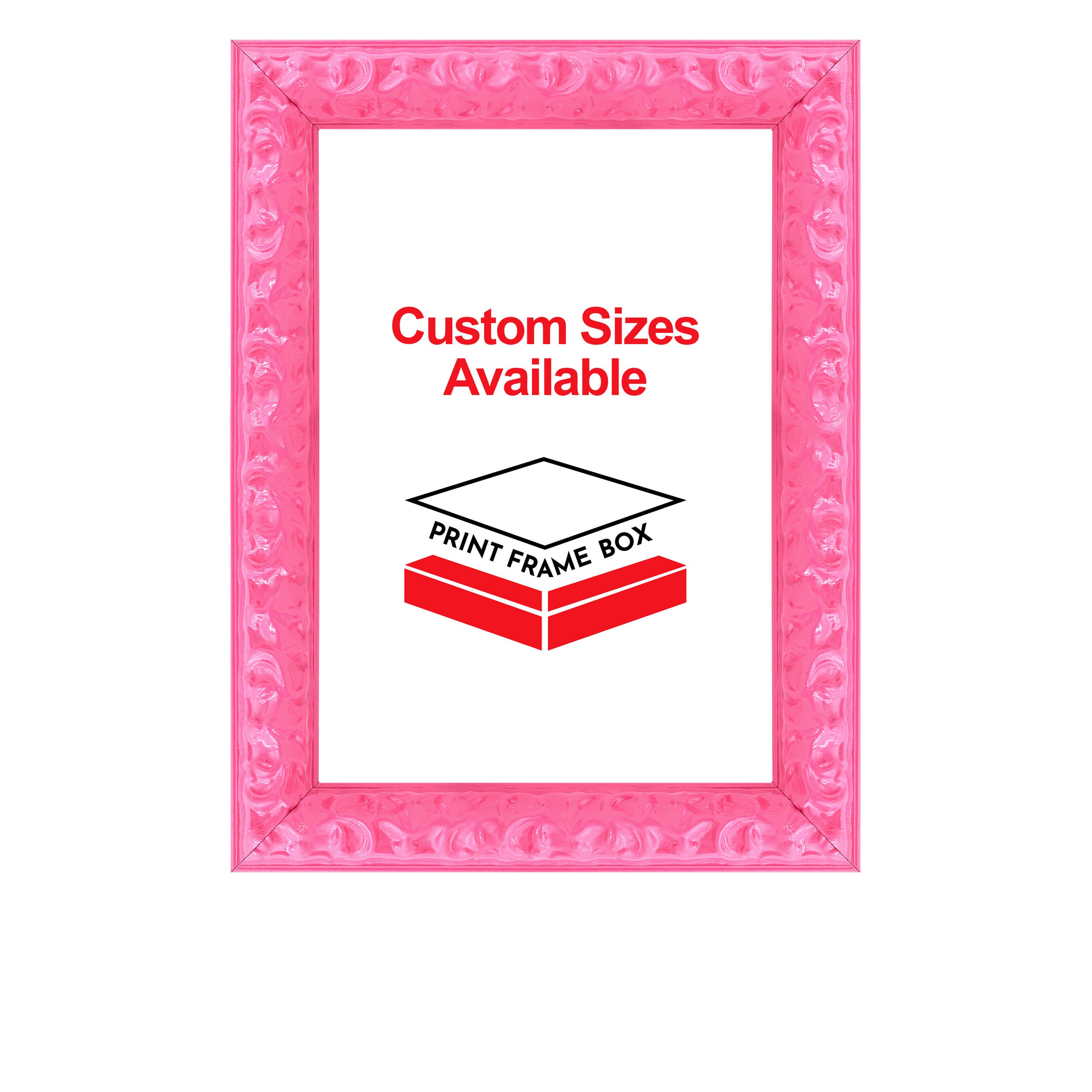 Hand Painted Pink Ornate 1 3/8 Wide Wood Picture Frame