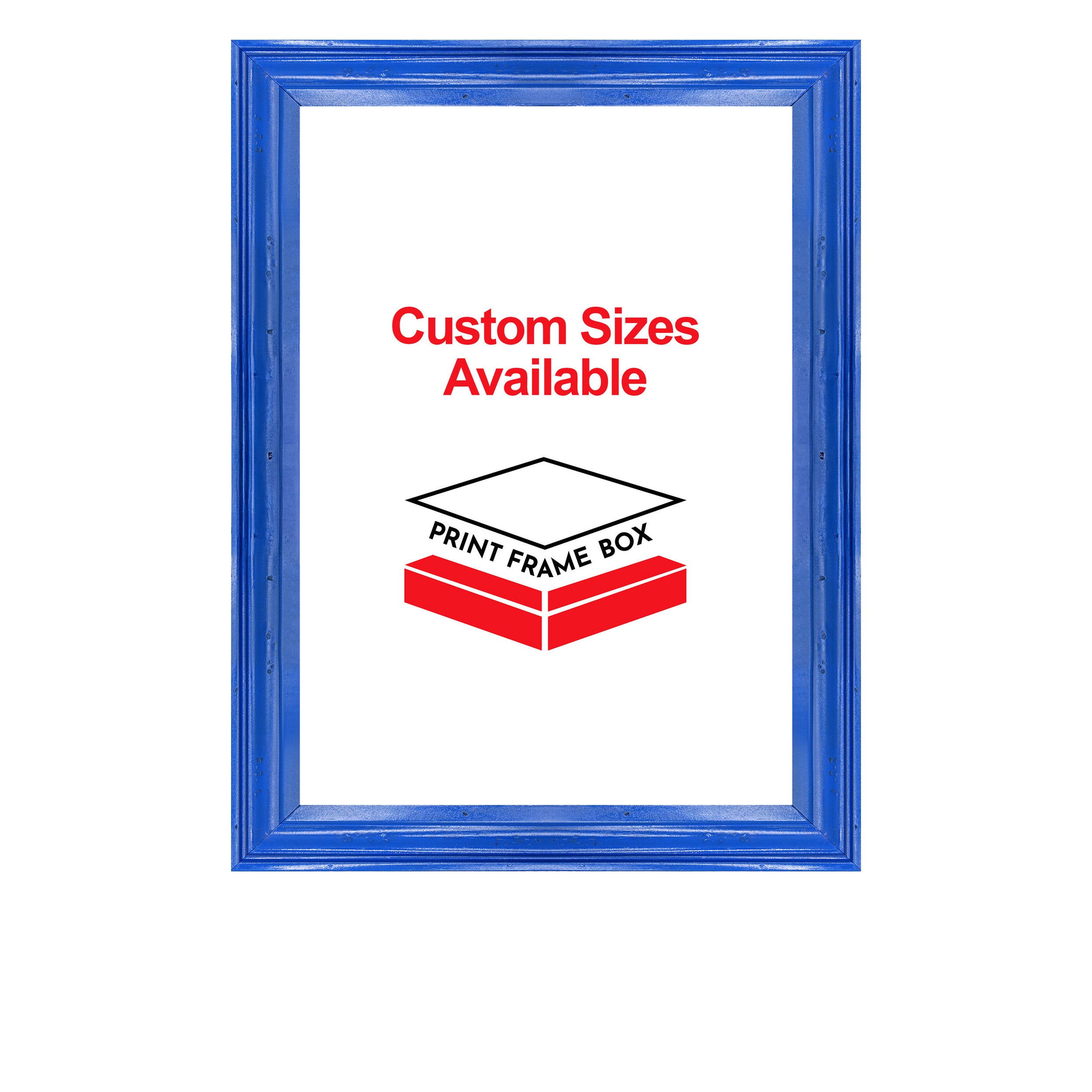 Hand Painted Blue Wood Picture Frame