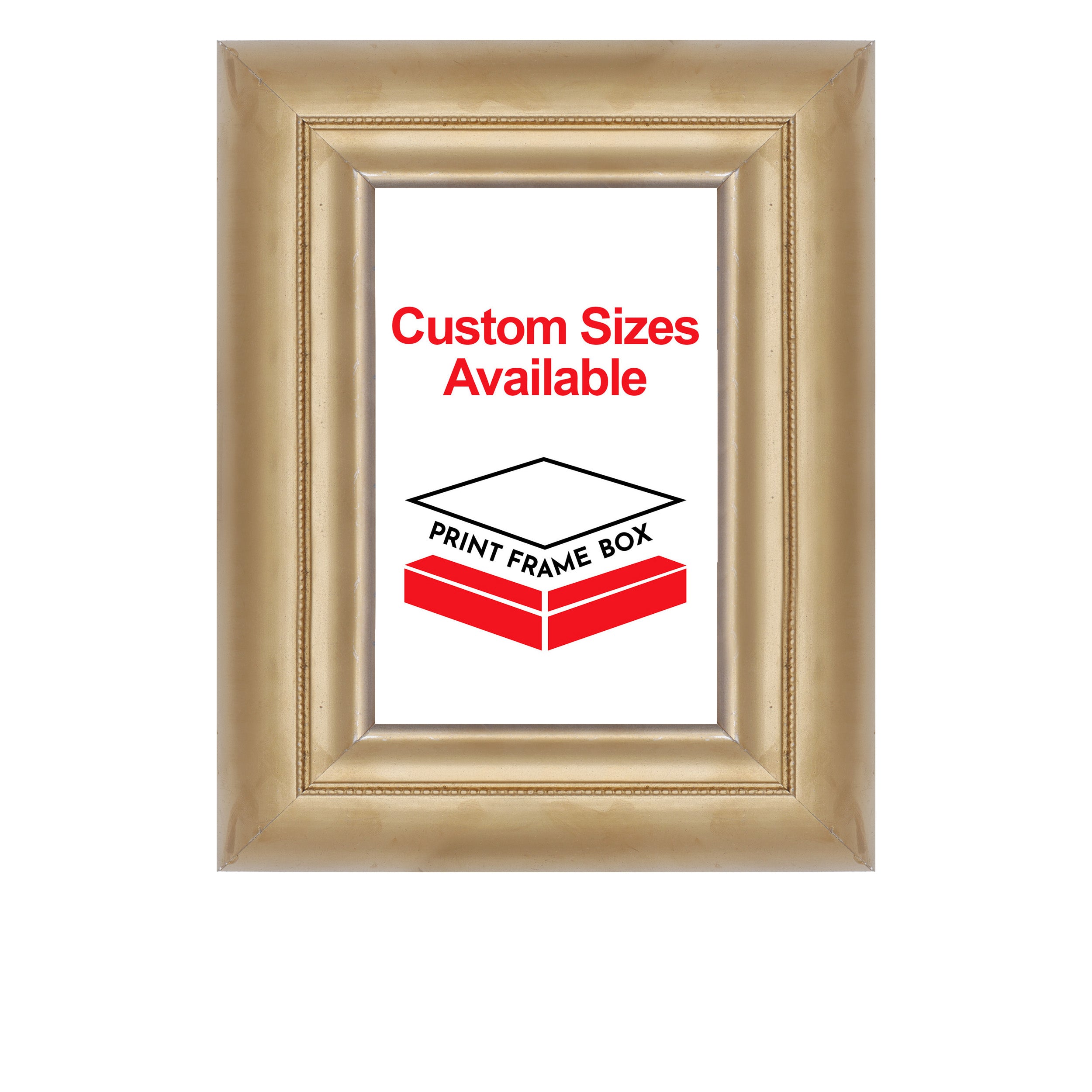 Hand Painted Metallic Gold Beaded 2 1/2 Wide Wood Picture Frame