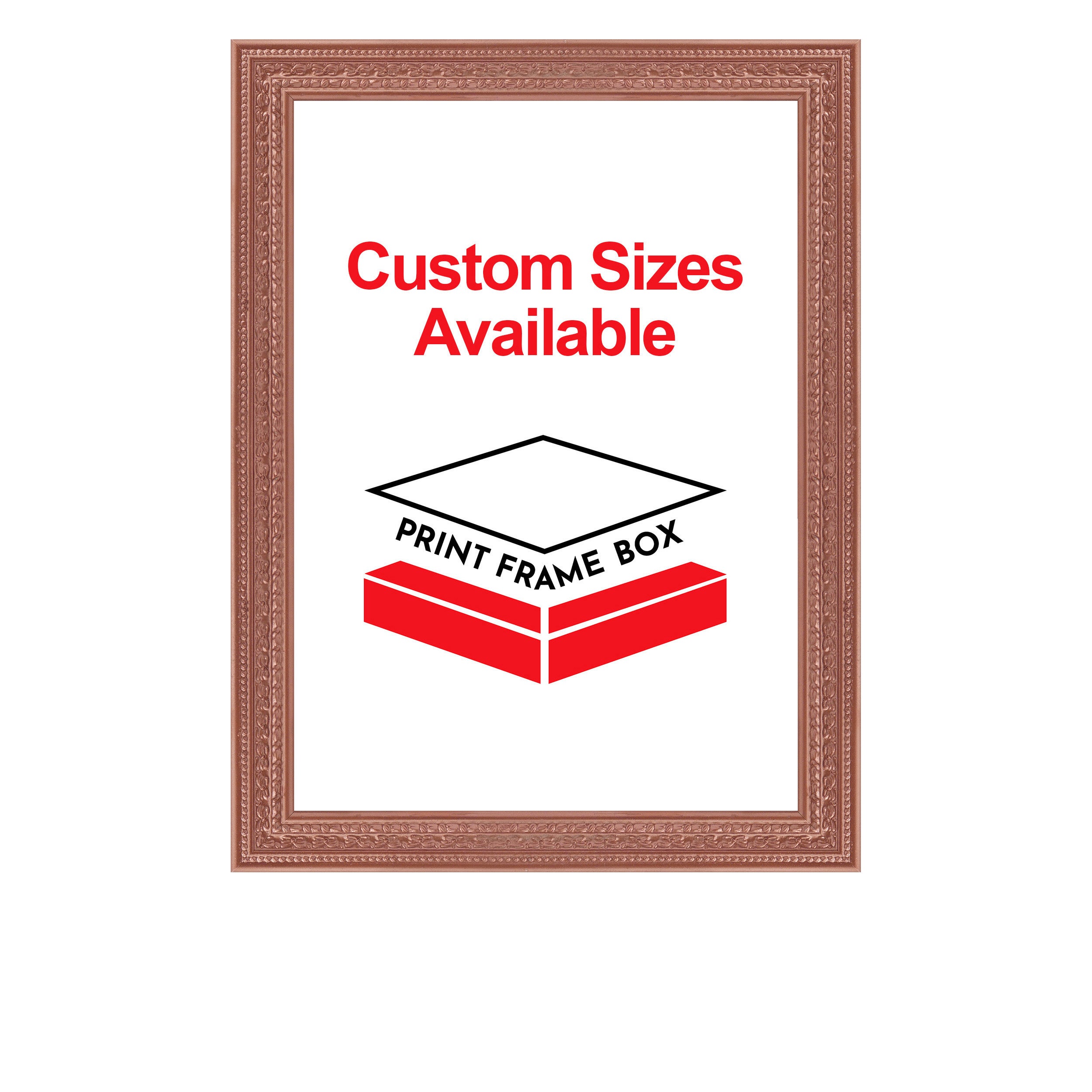 Hand Painted Copper Bow Pattern Ornate Wood Picture Frame