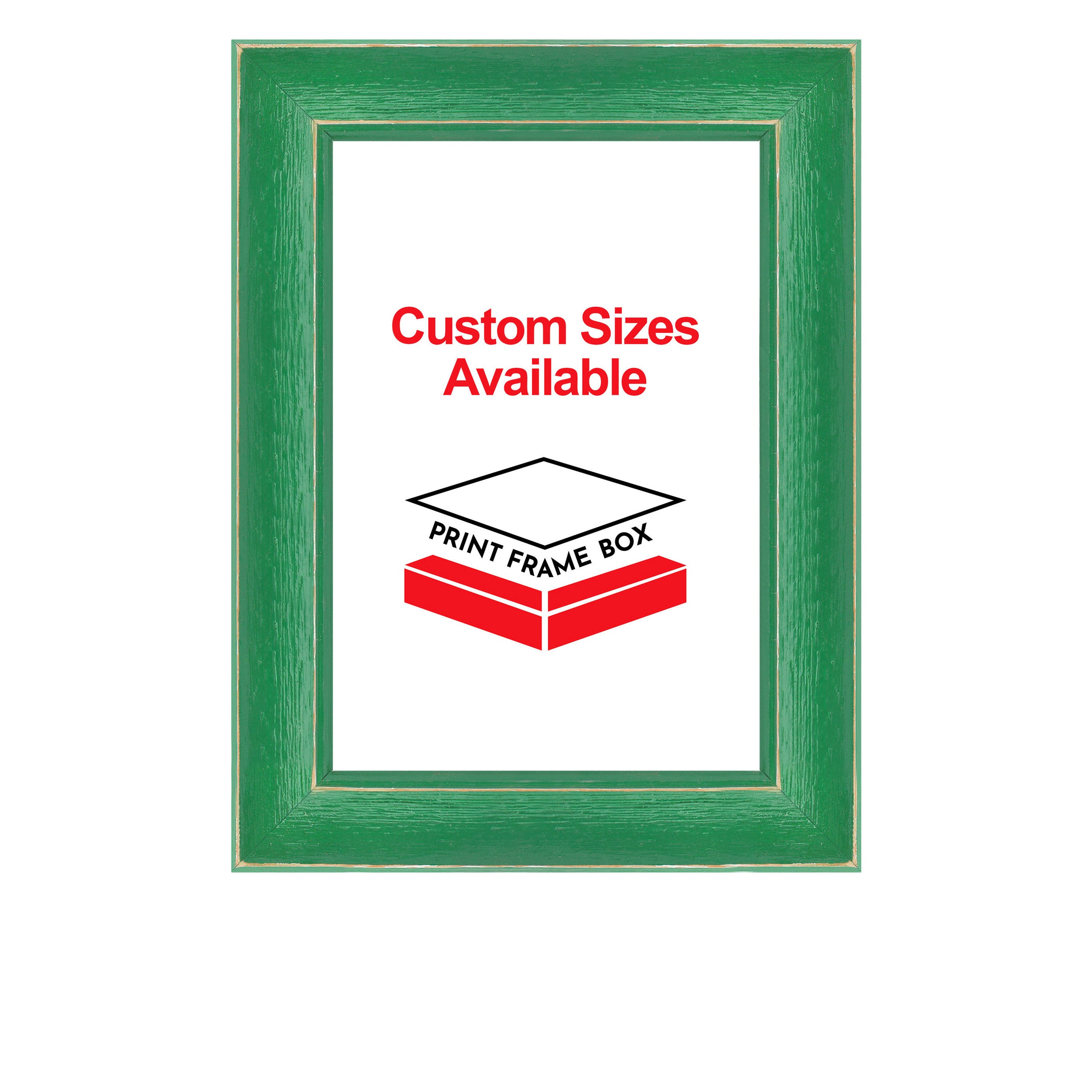 Hand Painted Green Rustic Distressed Wood Picture Frame