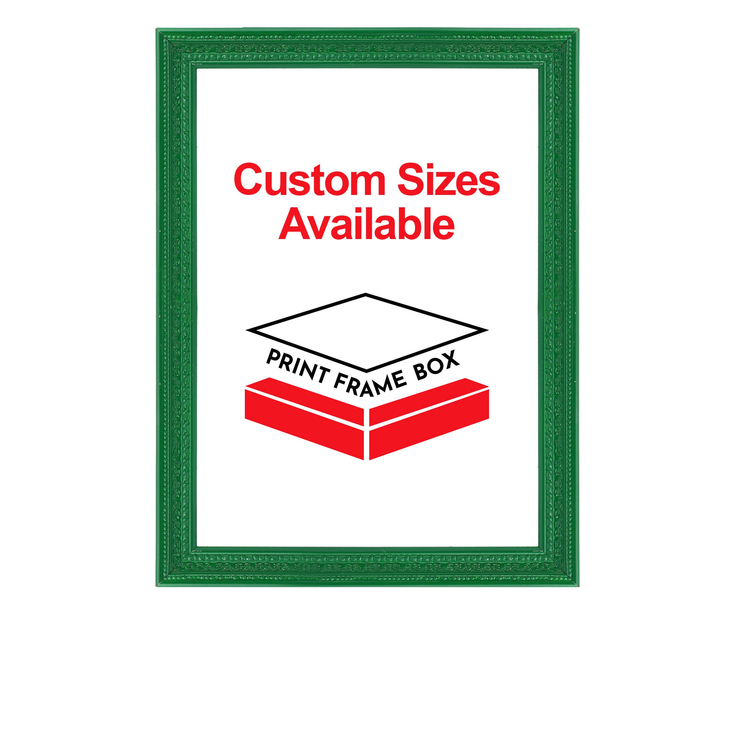 Hand Painted Green Bow Pattern Ornate Wood Picture Frame