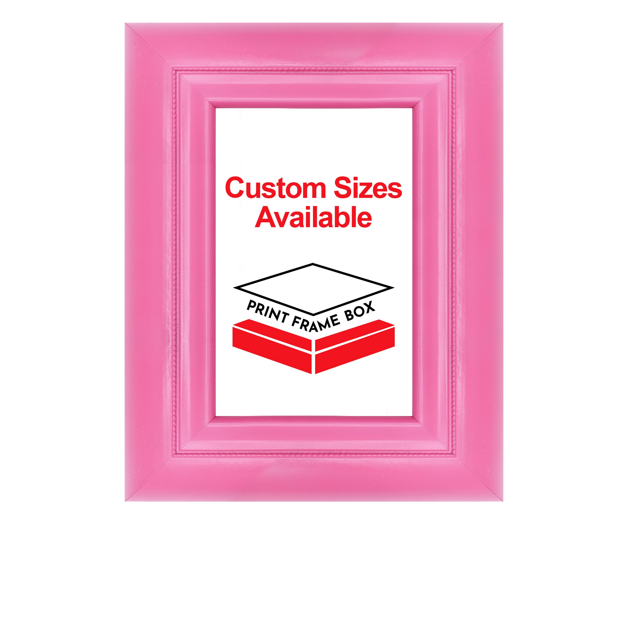 Hand Painted Pink Beaded 2 1/2 Wide Wood Picture Frame