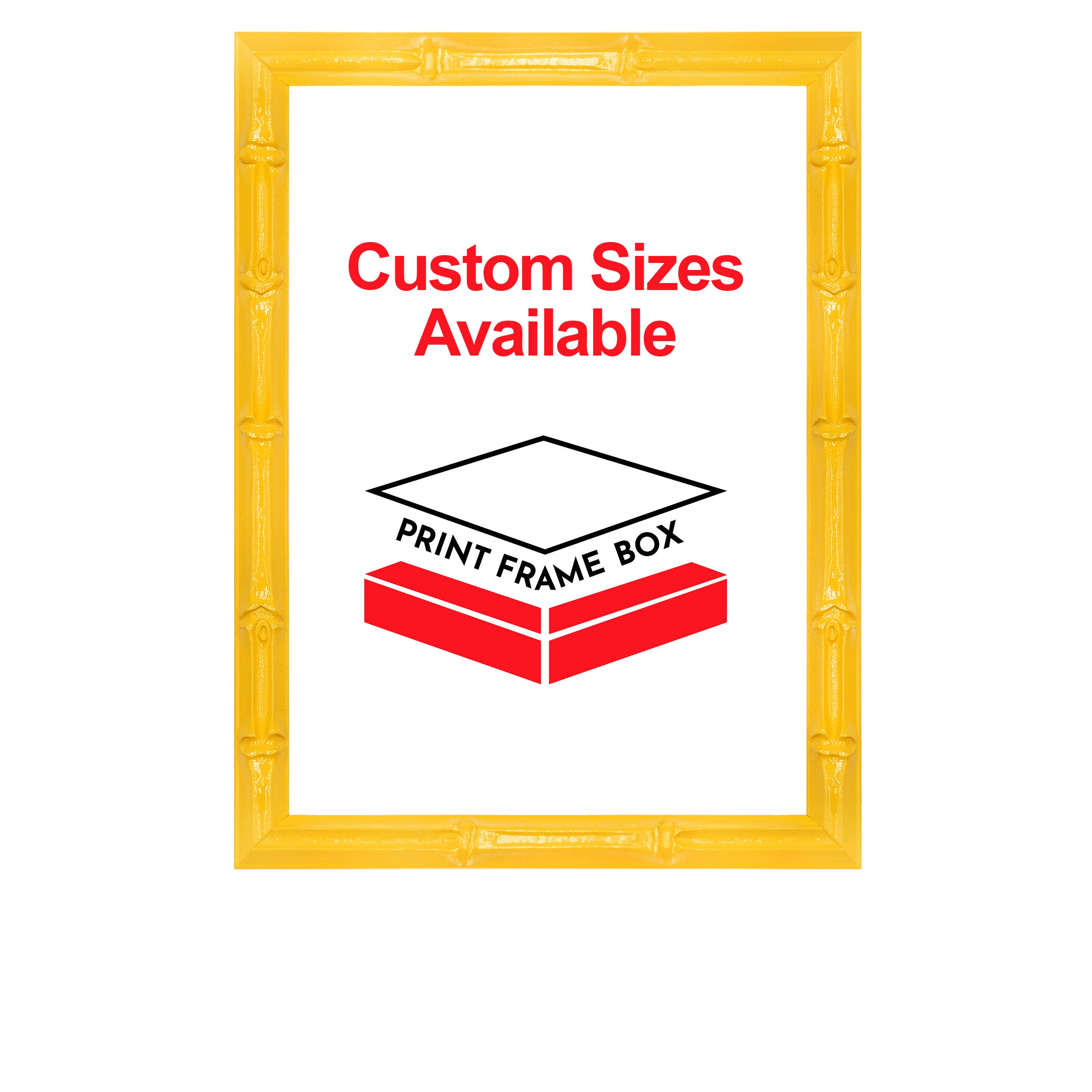 Hand Painted Yellow Bamboo Picture Frame