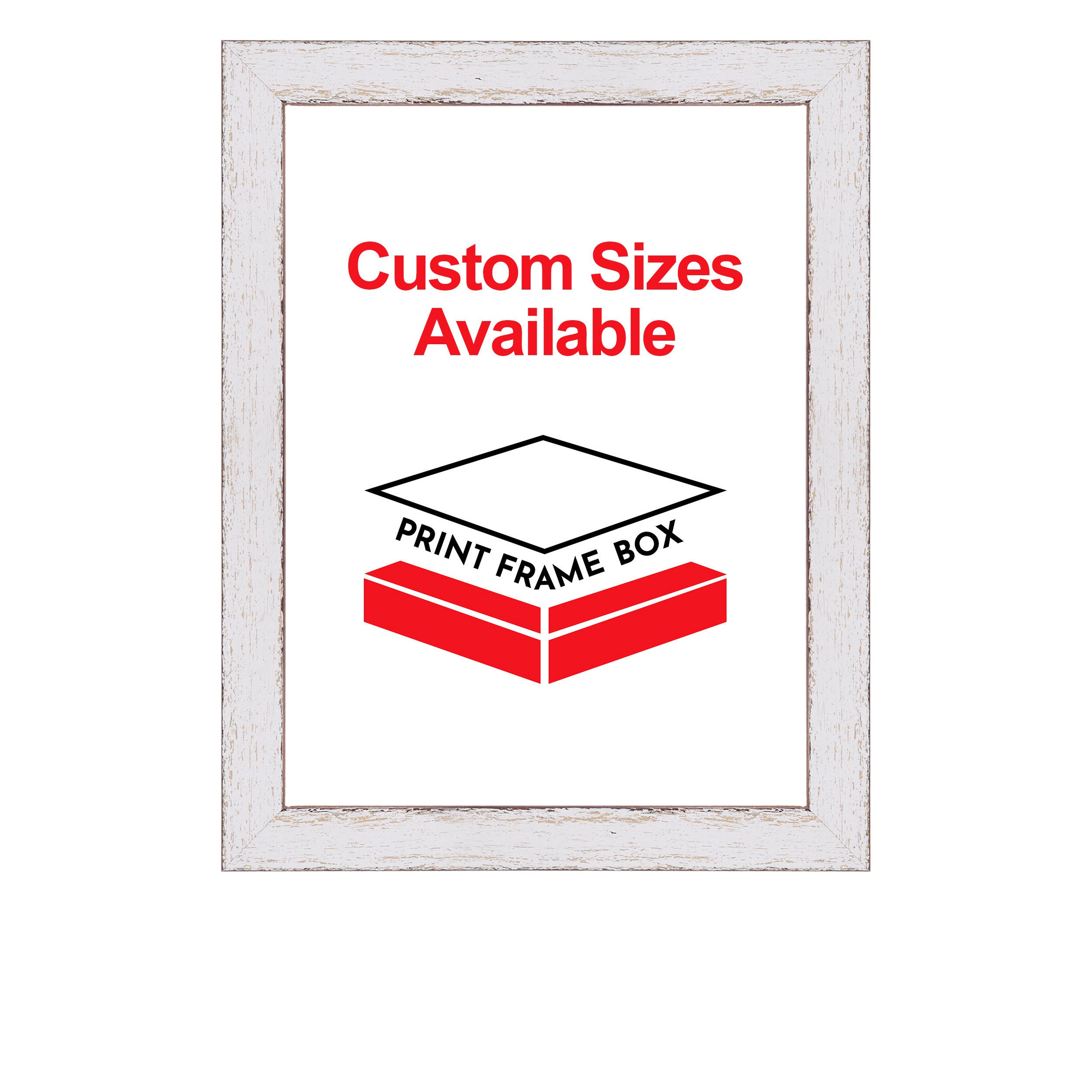 White Rustic Distressed Wood Picture Frame