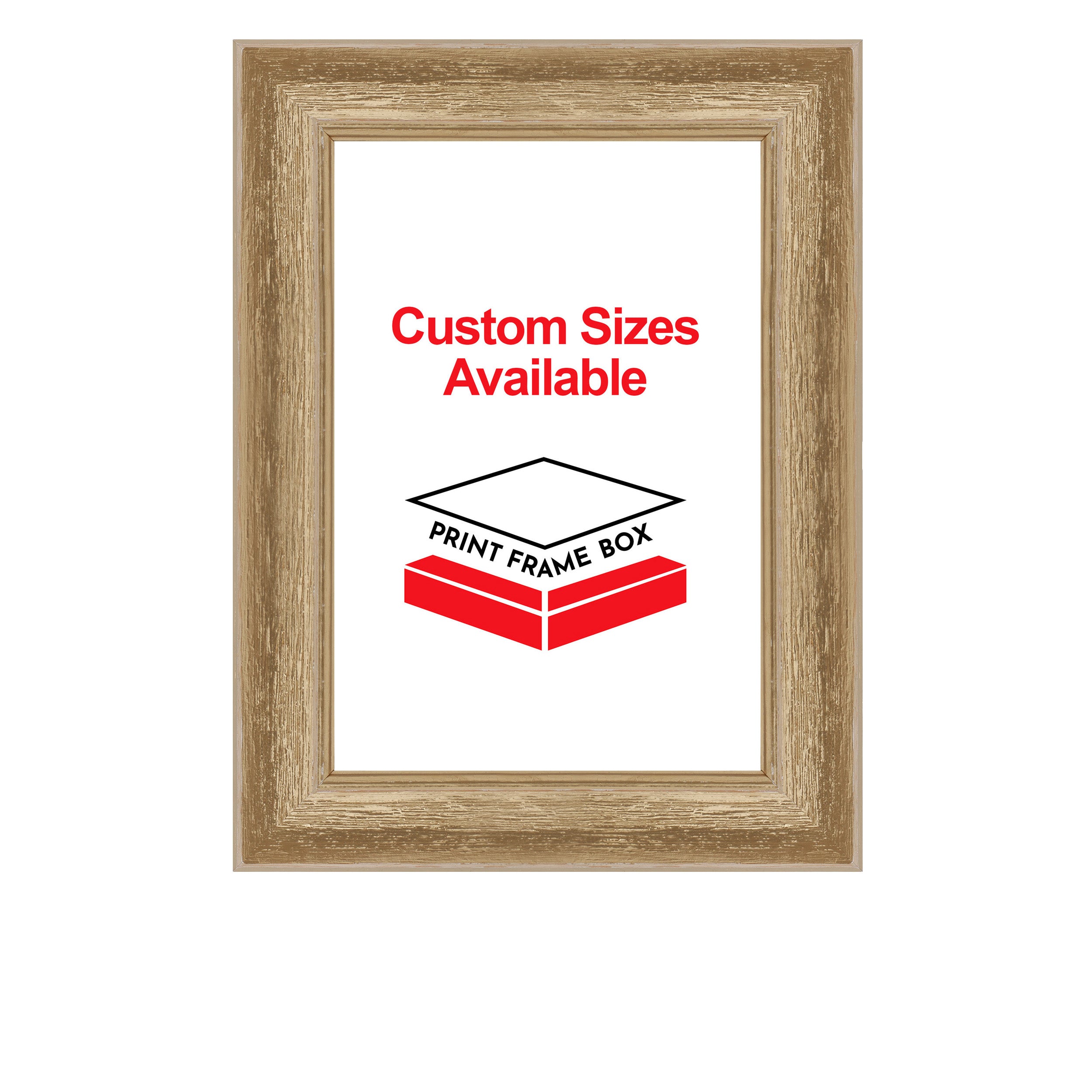Hand Painted Metallic Gold Rustic Distressed Wood Picture Frame
