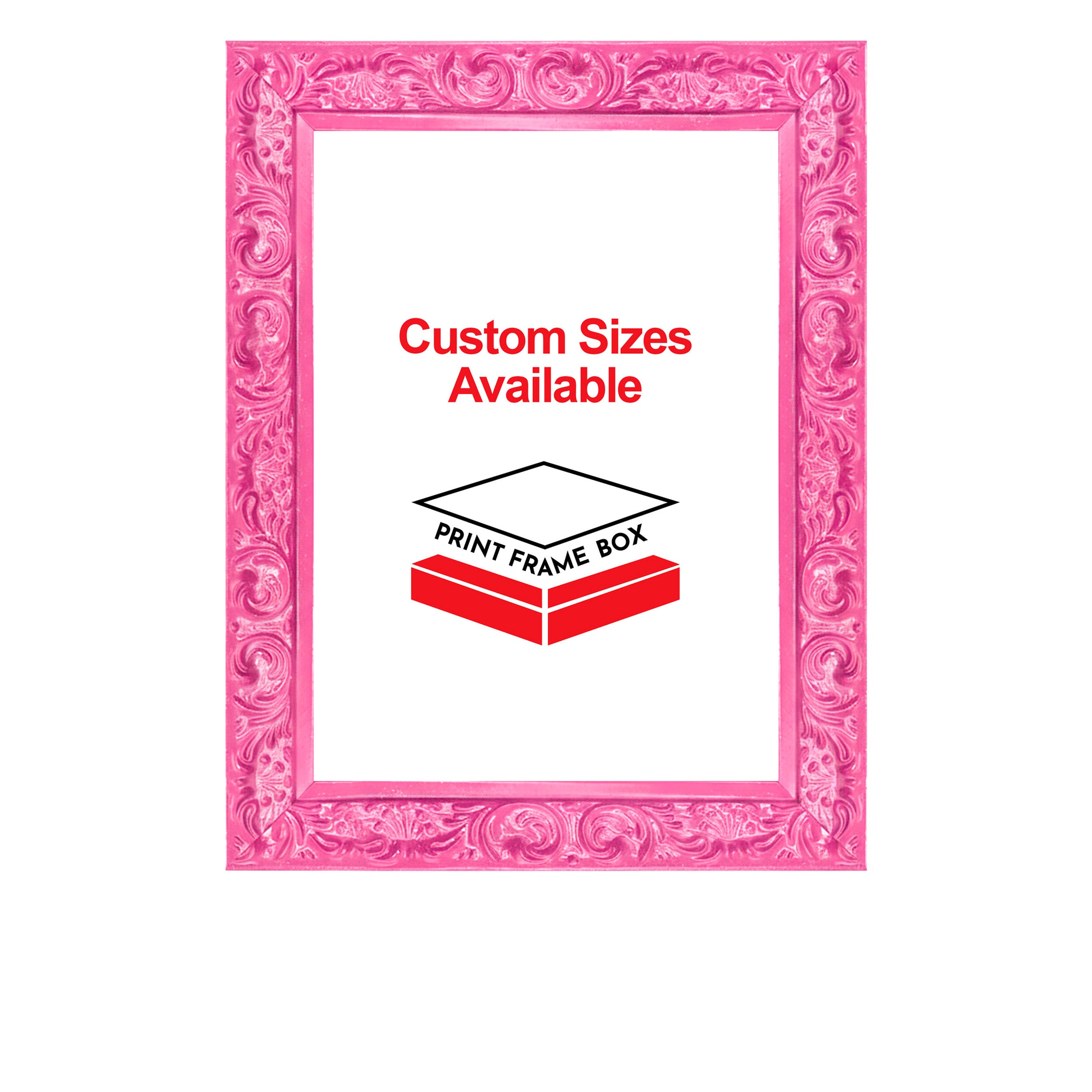 Hand Painted Pink Ornate Wood Picture Frame
