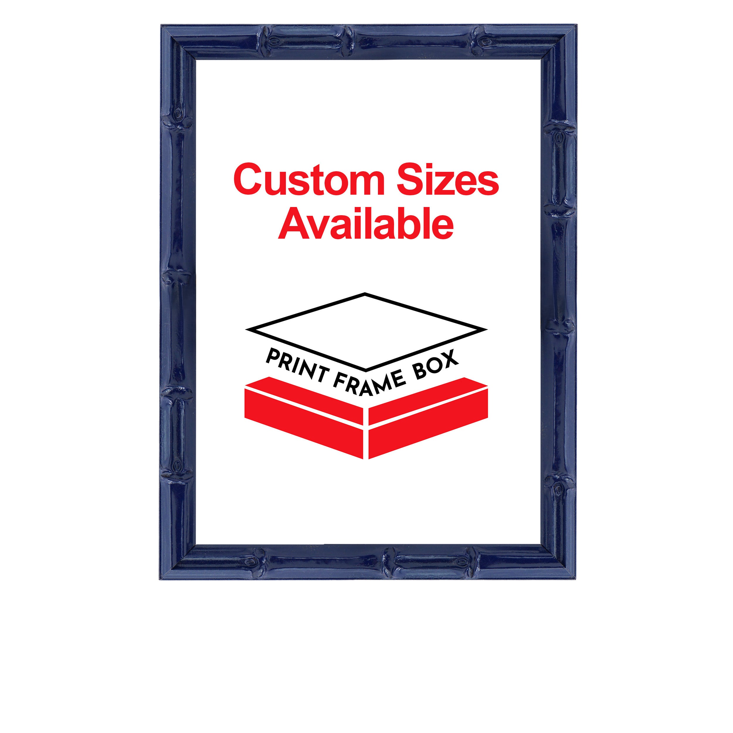 Hand Painted Navy Bamboo Picture Frame