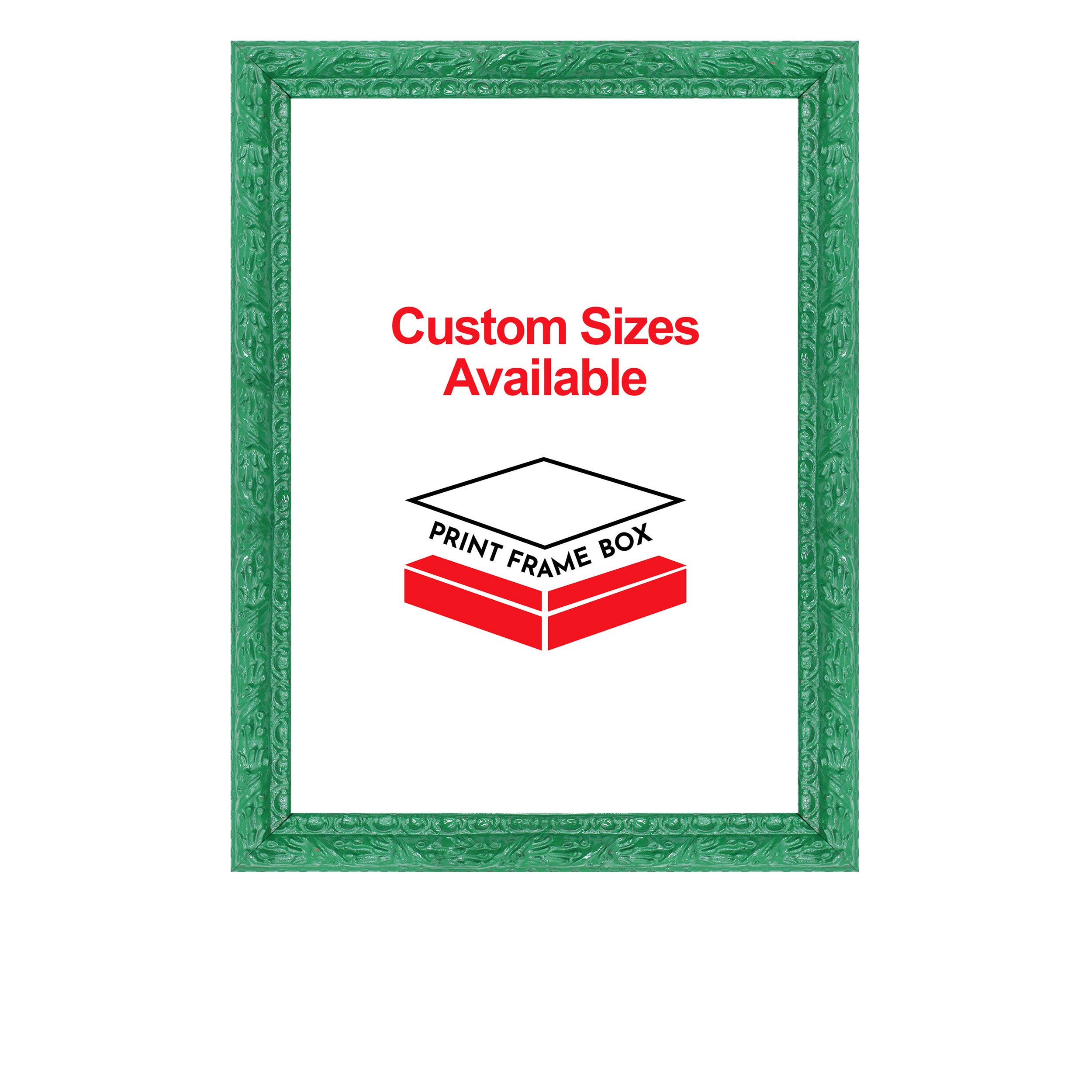 Hand Painted Green Ornate Wood Picture Frame