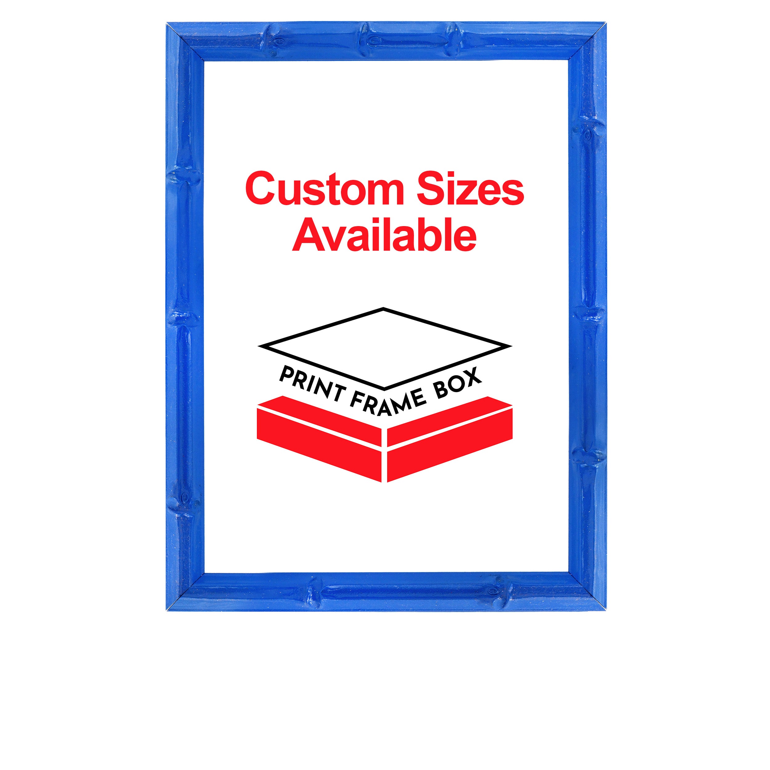 Hand Painted Blue Bamboo Picture Frame