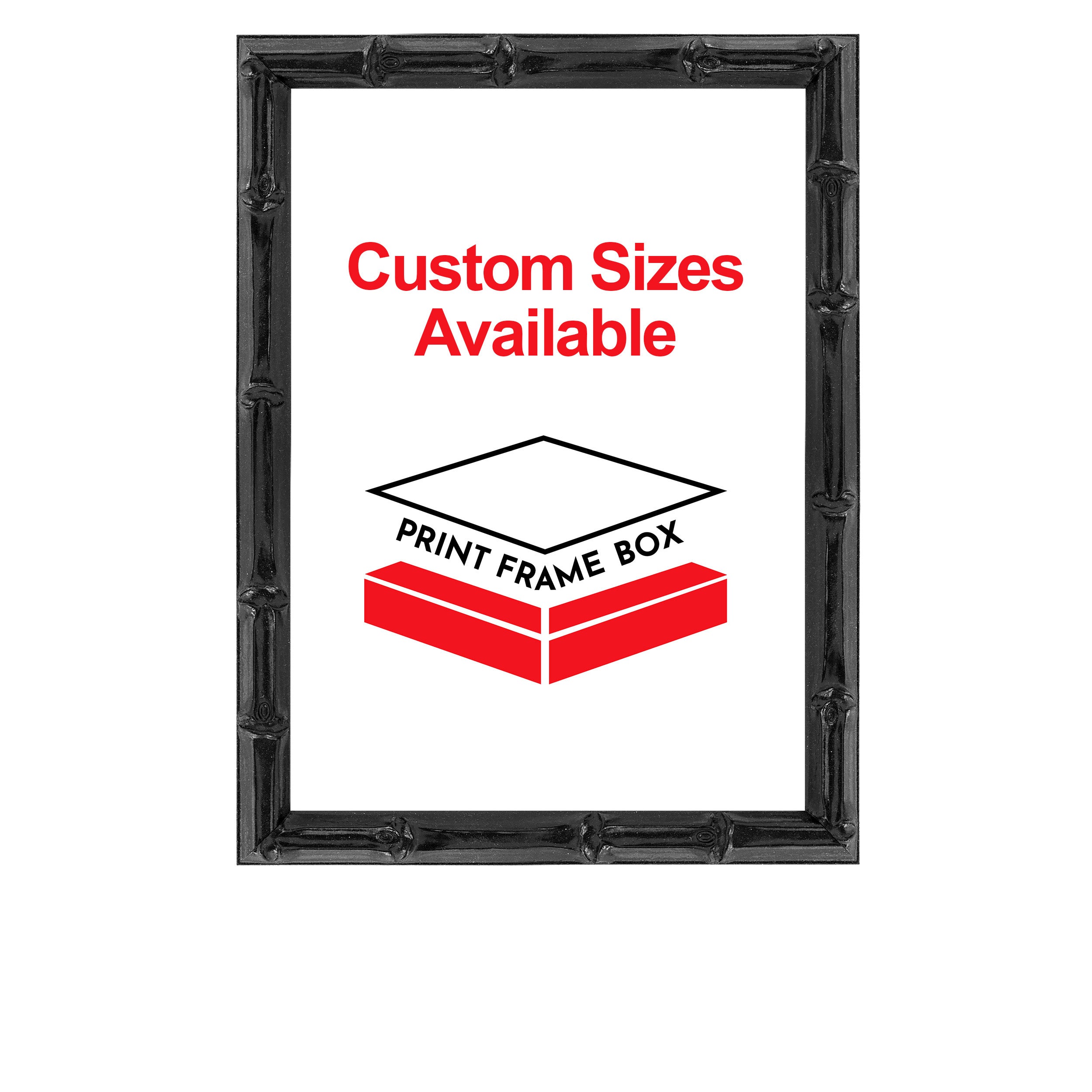 Hand Painted Black Bamboo Picture Frame