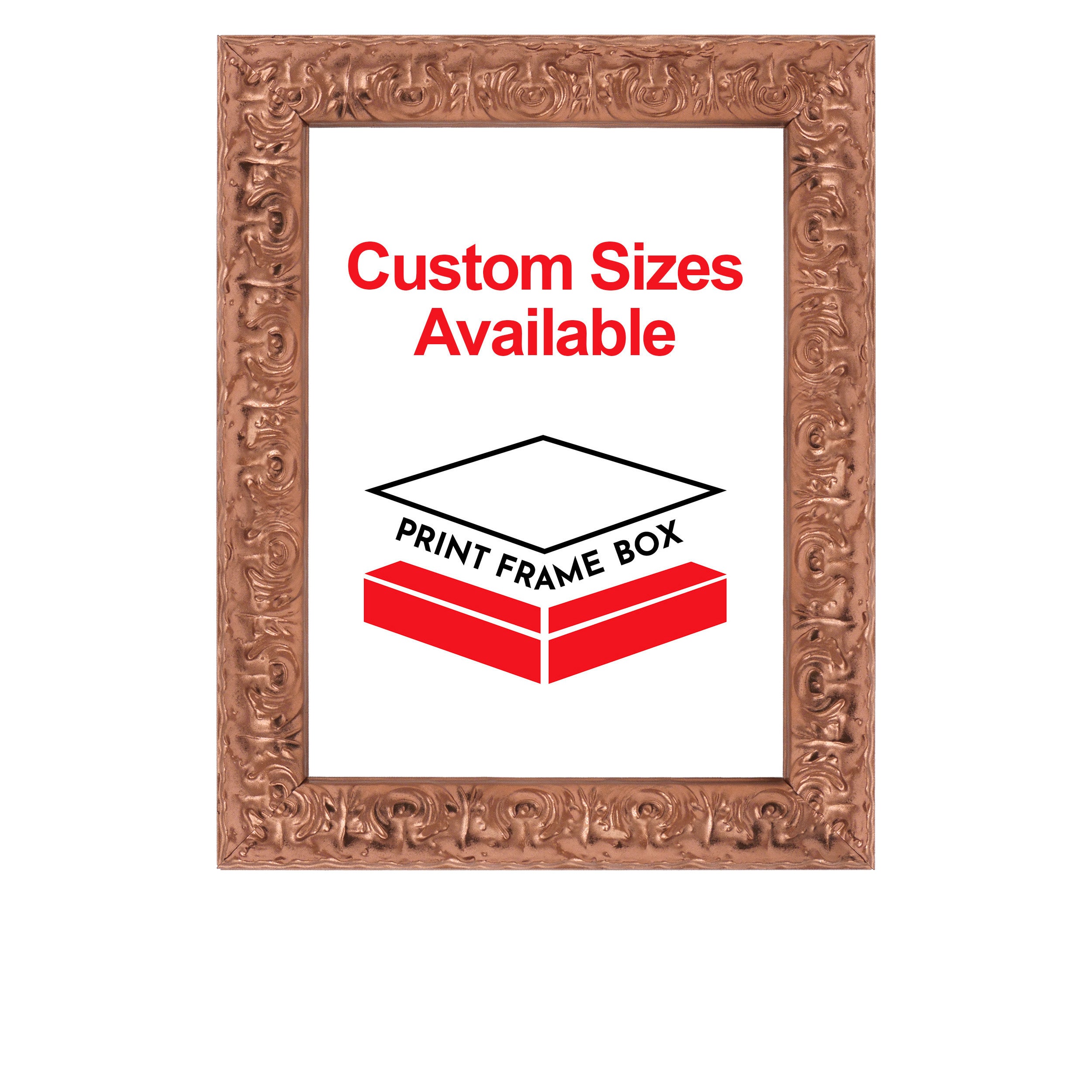 Hand Painted Copper Ornate Wood Picture Frame