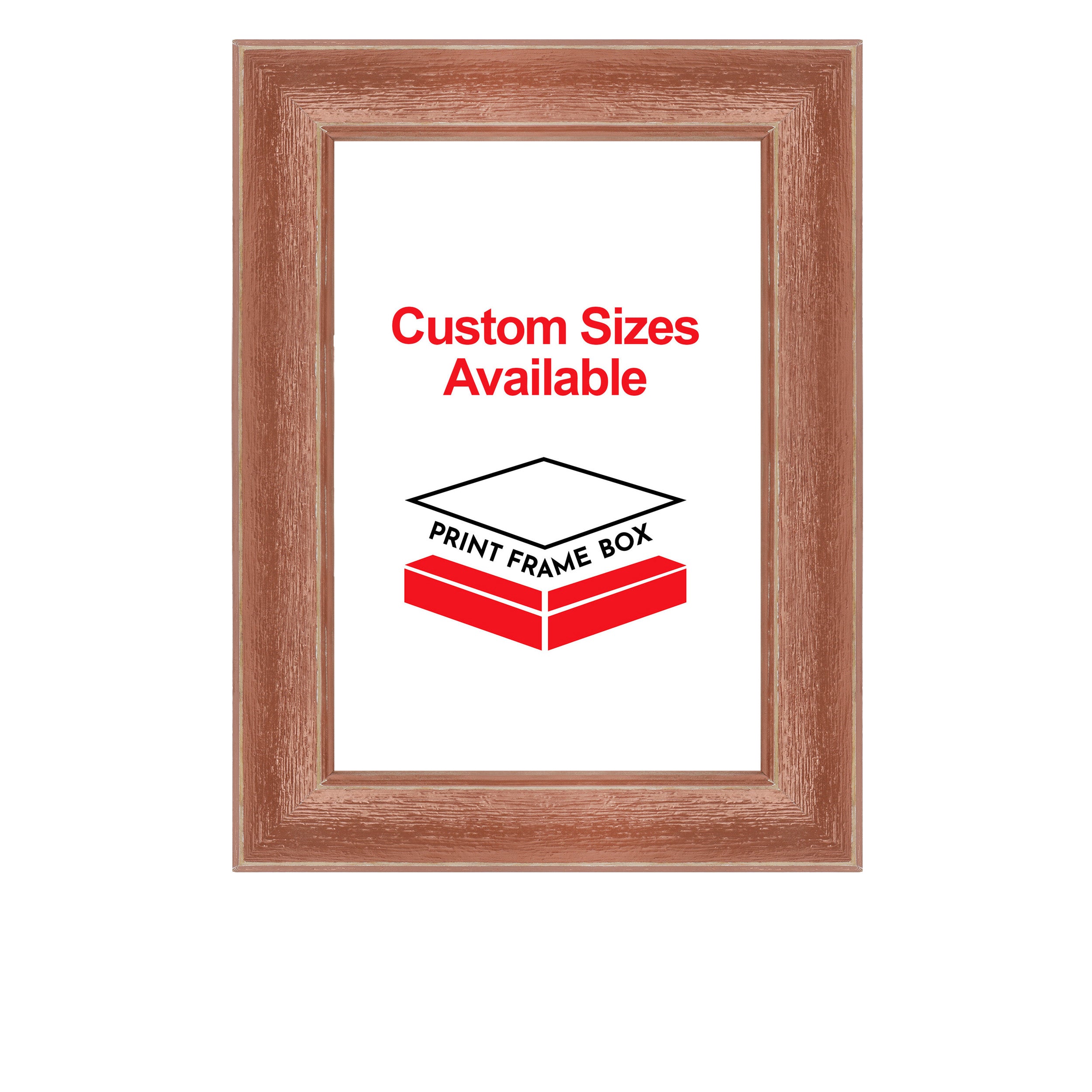 Hand Painted Copper Rustic Distressed Wood Picture Frame
